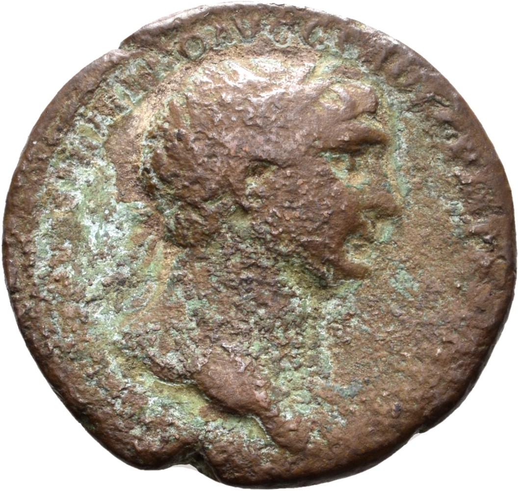 RIC II Trajan 500 (as) Trajan obverse, Bust of Trajan, laureate, draped on left shoulder, right