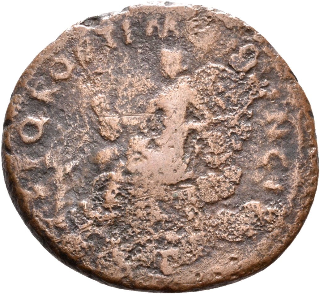 RIC II Trajan 510 (as) Trajan reverse, Pax seated left, holding branch and sceptre; Dacian kneeling right at feet