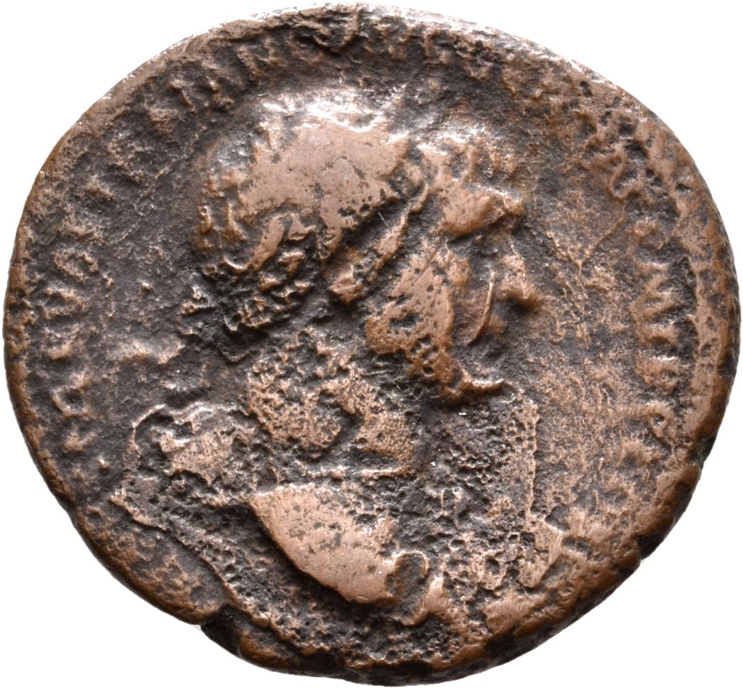 RIC II Trajan 510 (as) Trajan obverse, Bust of Trajan, laureate, draped on left shoulder, right (sometimes with aegis)