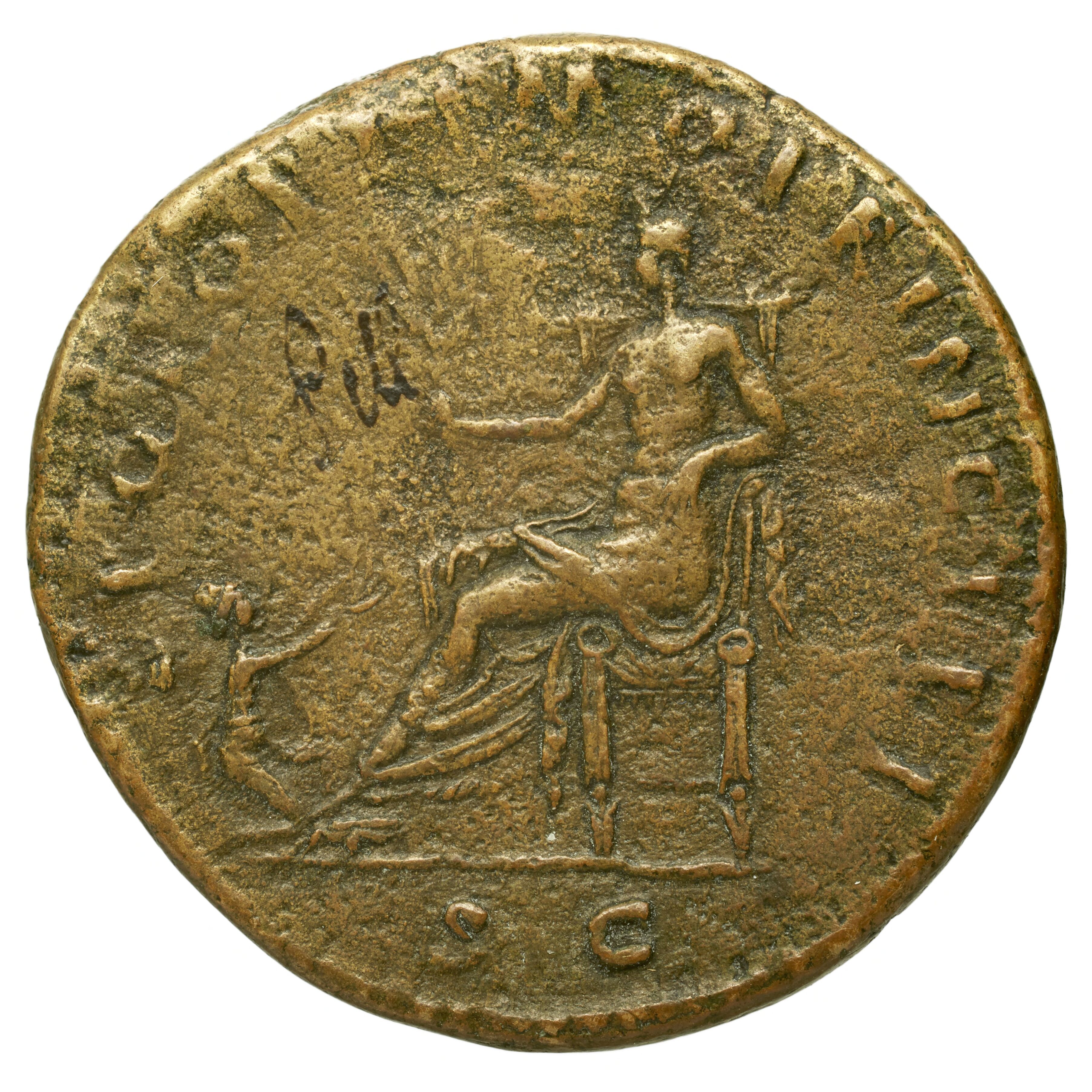 RIC II Trajan 511 Trajan obverse, Bust of Trajan, laureate, draped, left