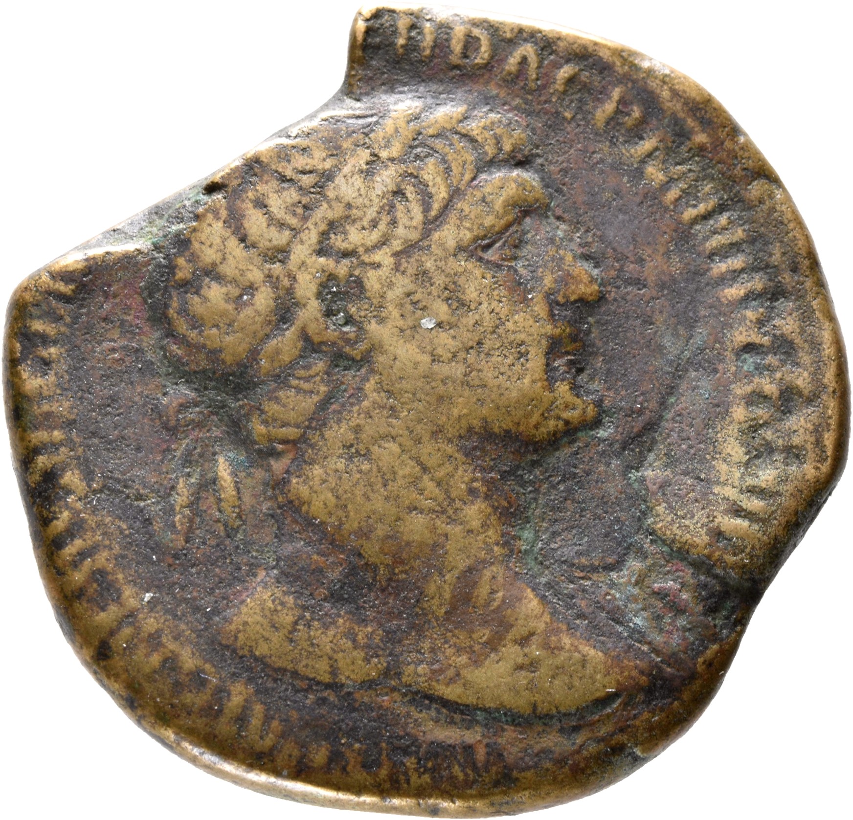 RIC II Trajan 513 Trajan obverse, Bust of Trajan, laureate, right with aegis