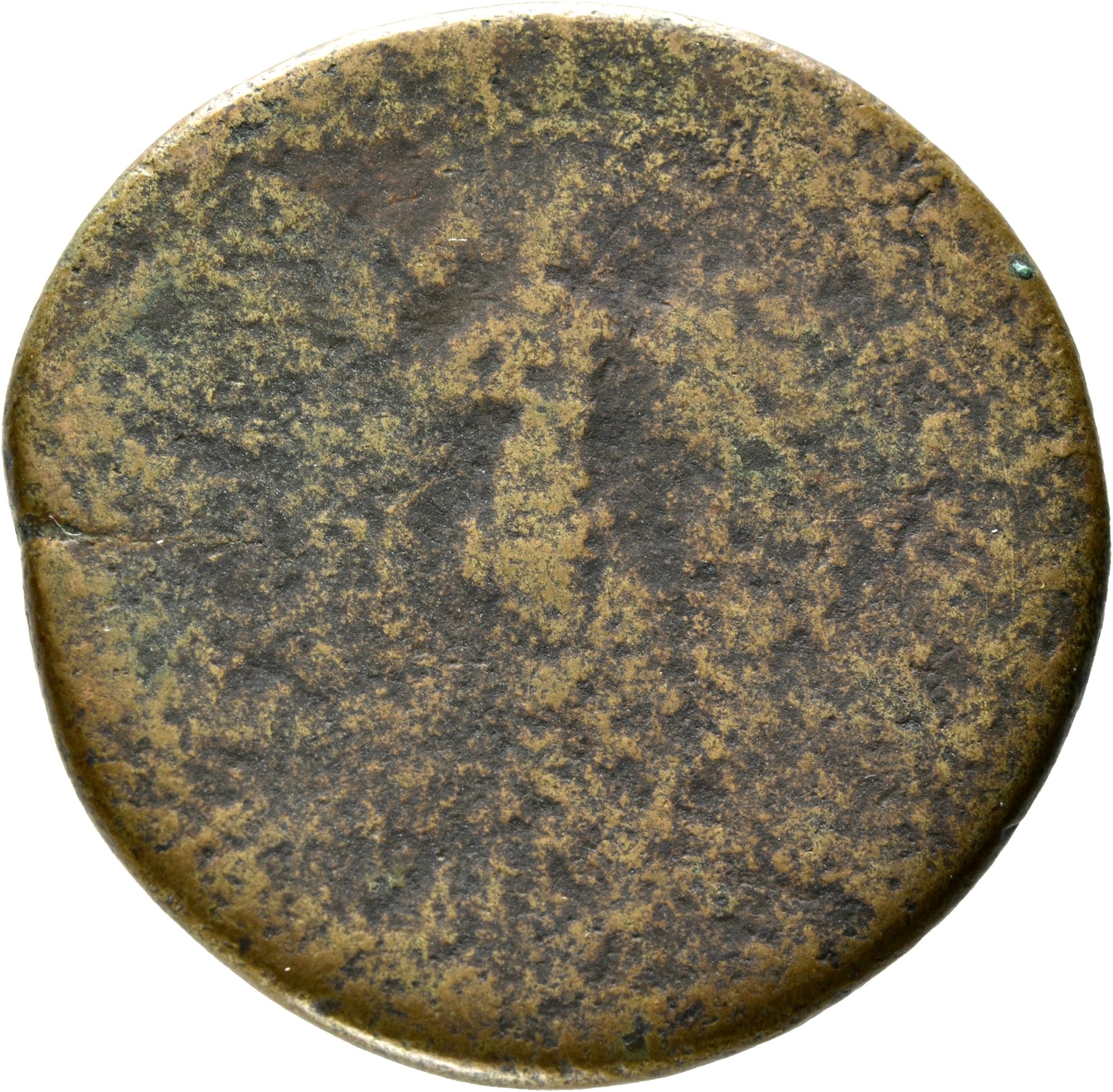 RIC II Trajan 527 Trajan reverse, Victory, naked to waist, standing right, left foot on helmet, holding stylus in right ha...