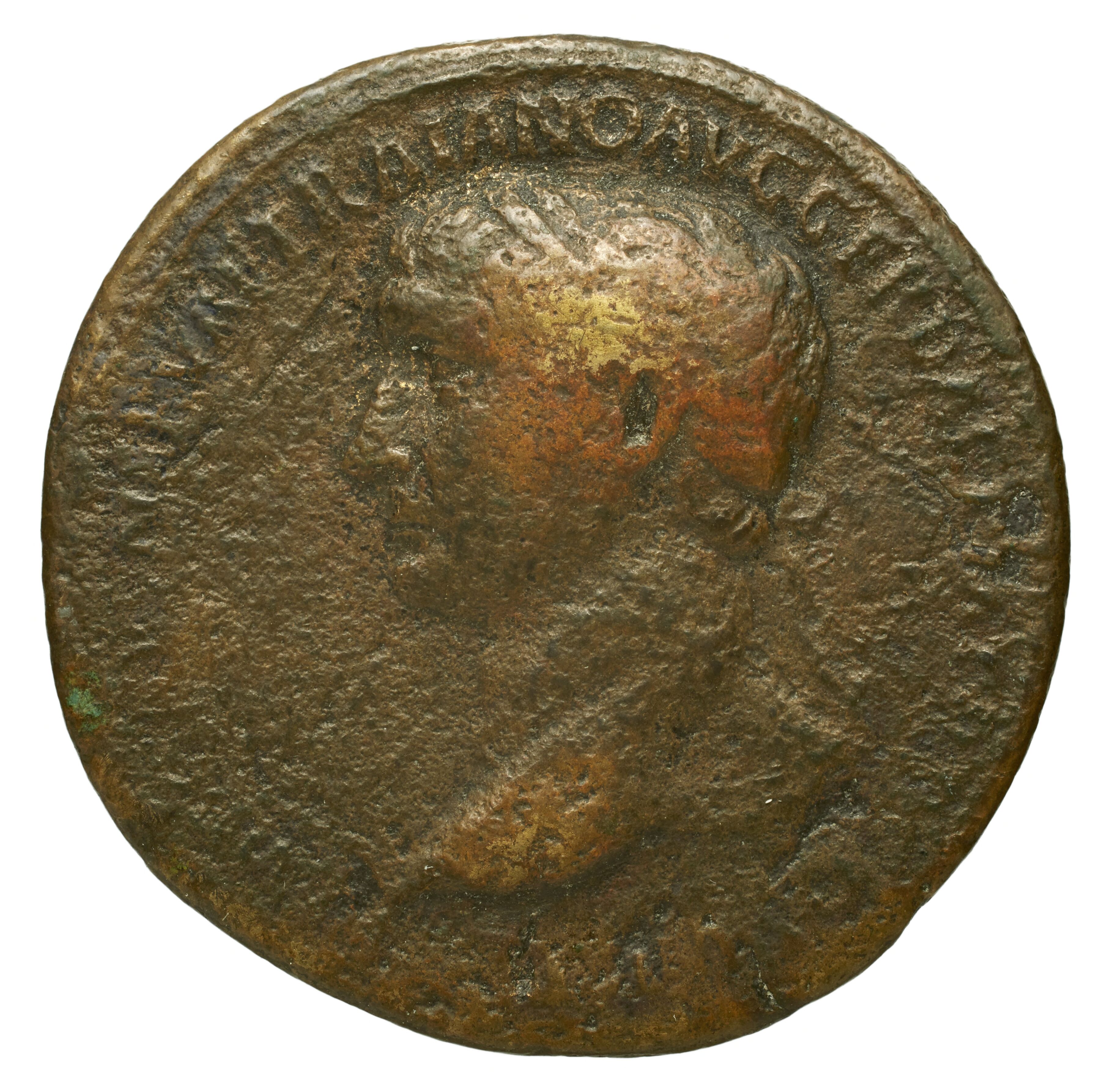 RIC II Trajan 530 Trajan obverse, Head of Trajan, laureate, left