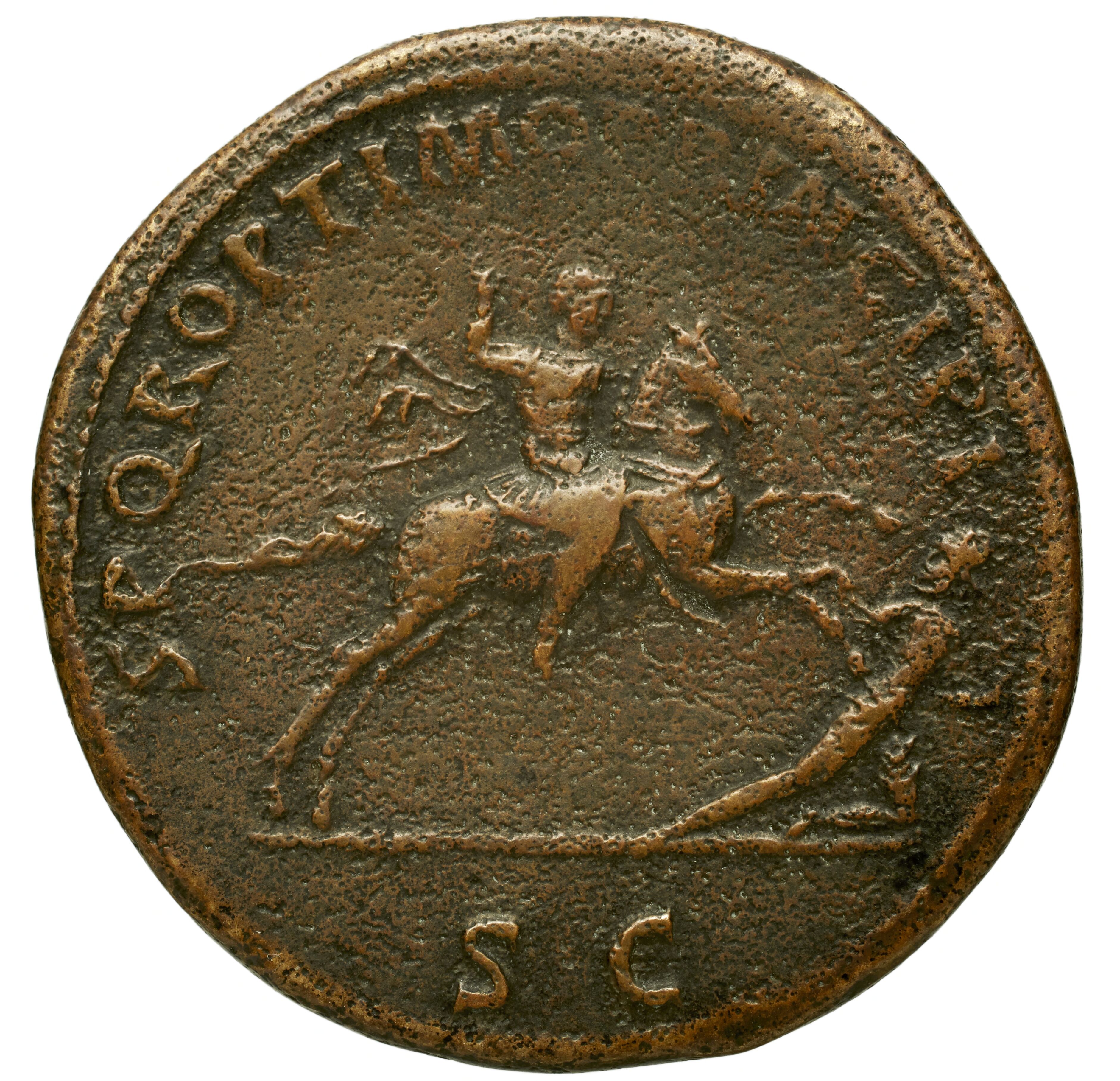 RIC II Trajan 537 Trajan obverse, Bust of Trajan, laureate, left; globe at point of bust