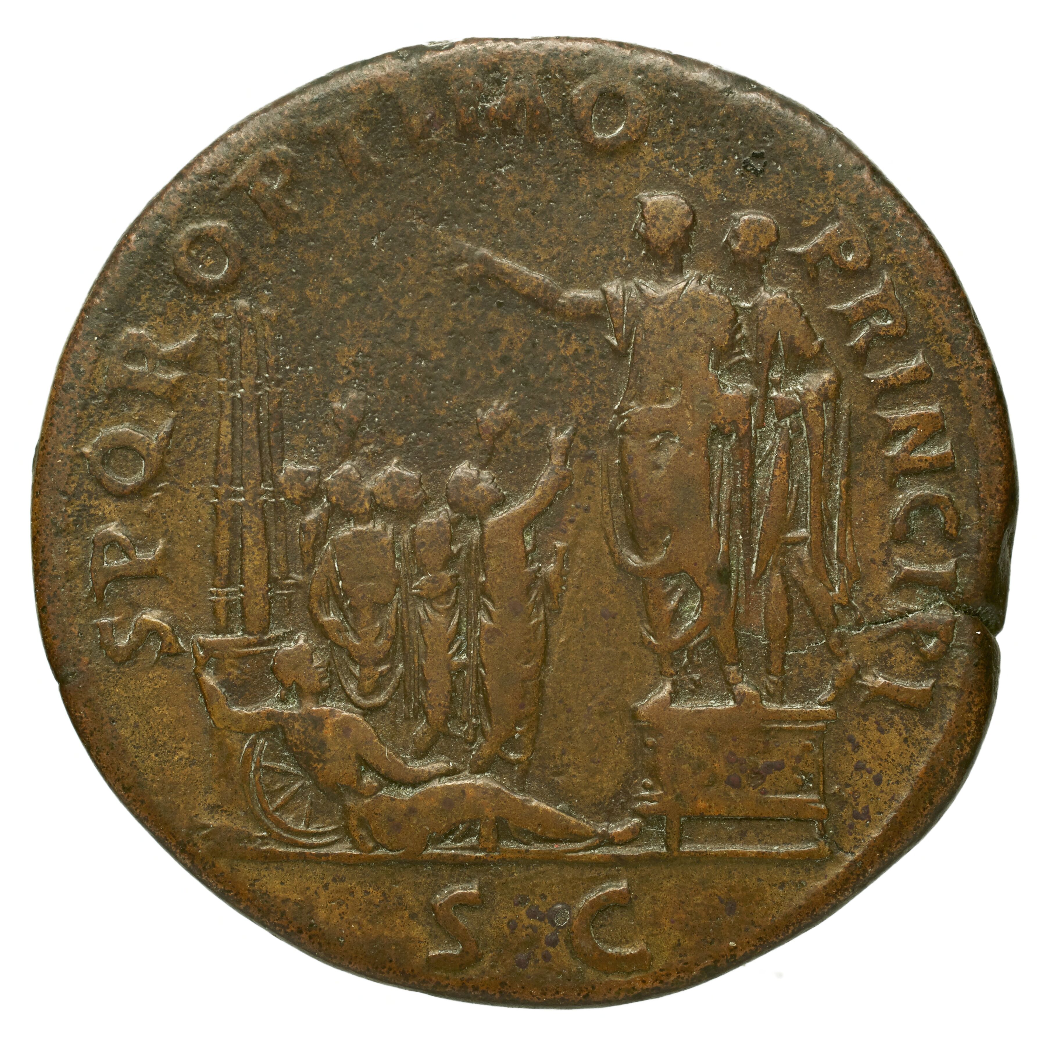 RIC II Trajan 553 Trajan obverse, Bust of Trajan, laureate, right with aegis (sometimes with aegis)
