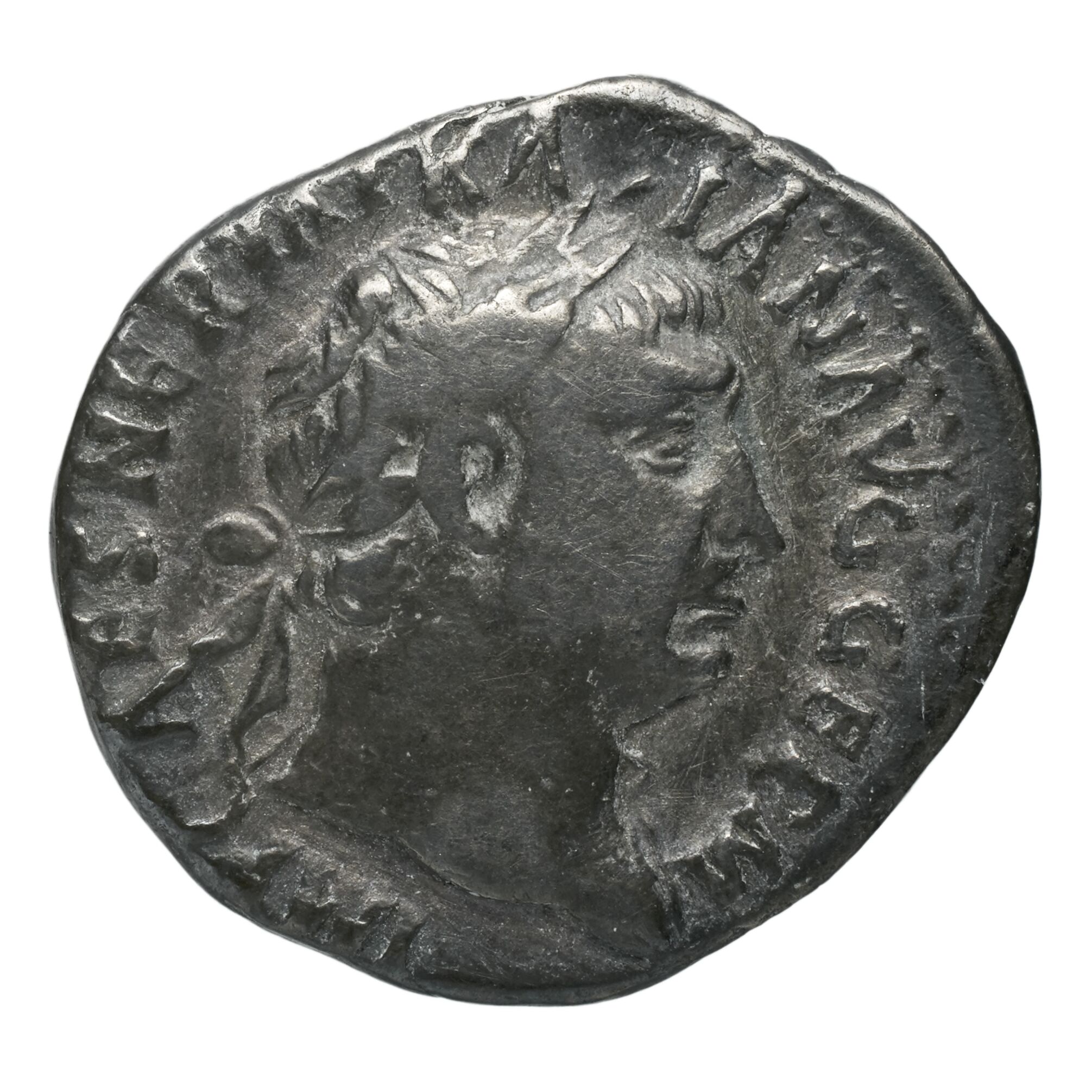 RIC II Trajan 56 Trajan obverse, Head of Trajan, laureate, right