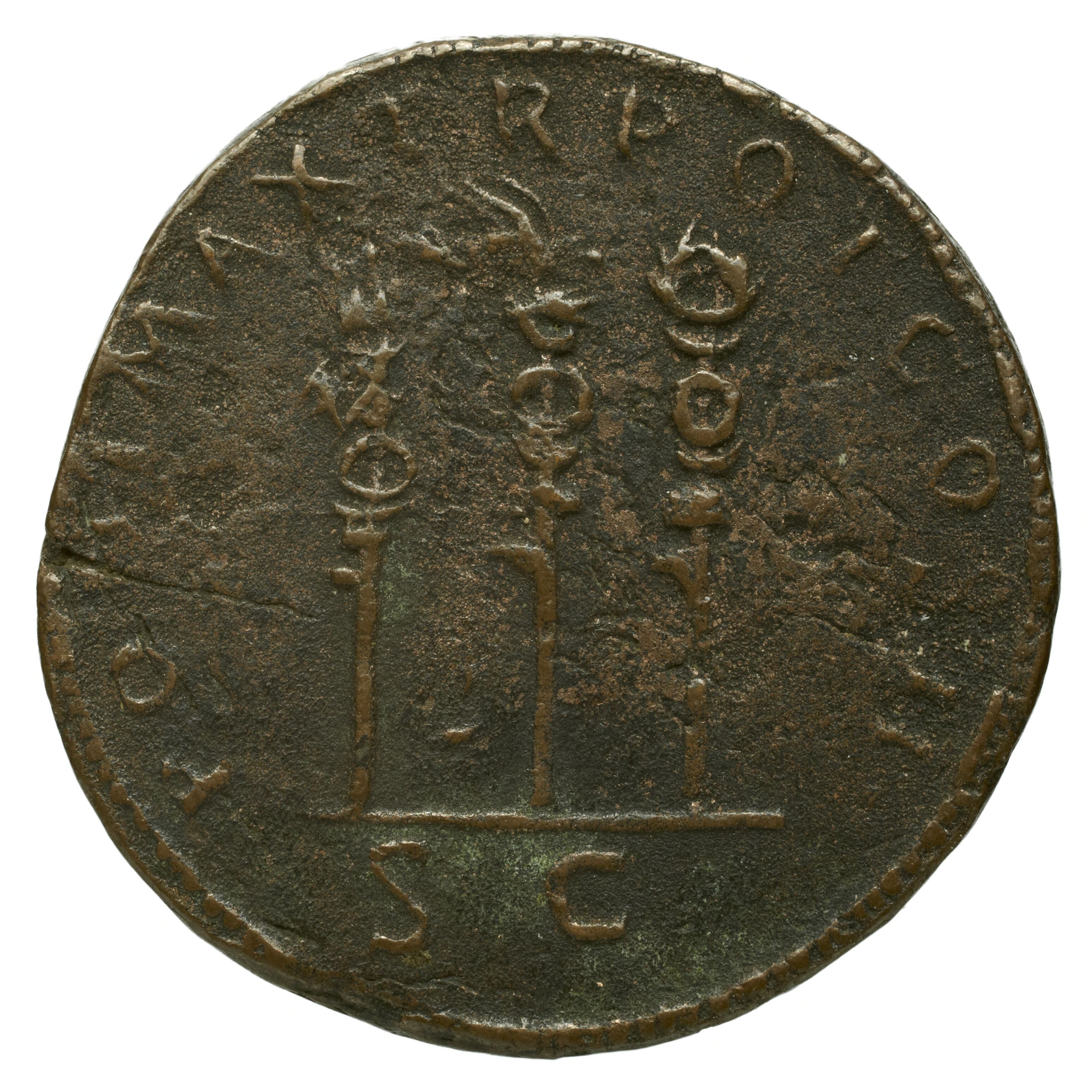 RIC II Trajan 572 Trajan obverse, Bust of Trajan, laureate, draped, right (sometimes with aegis)