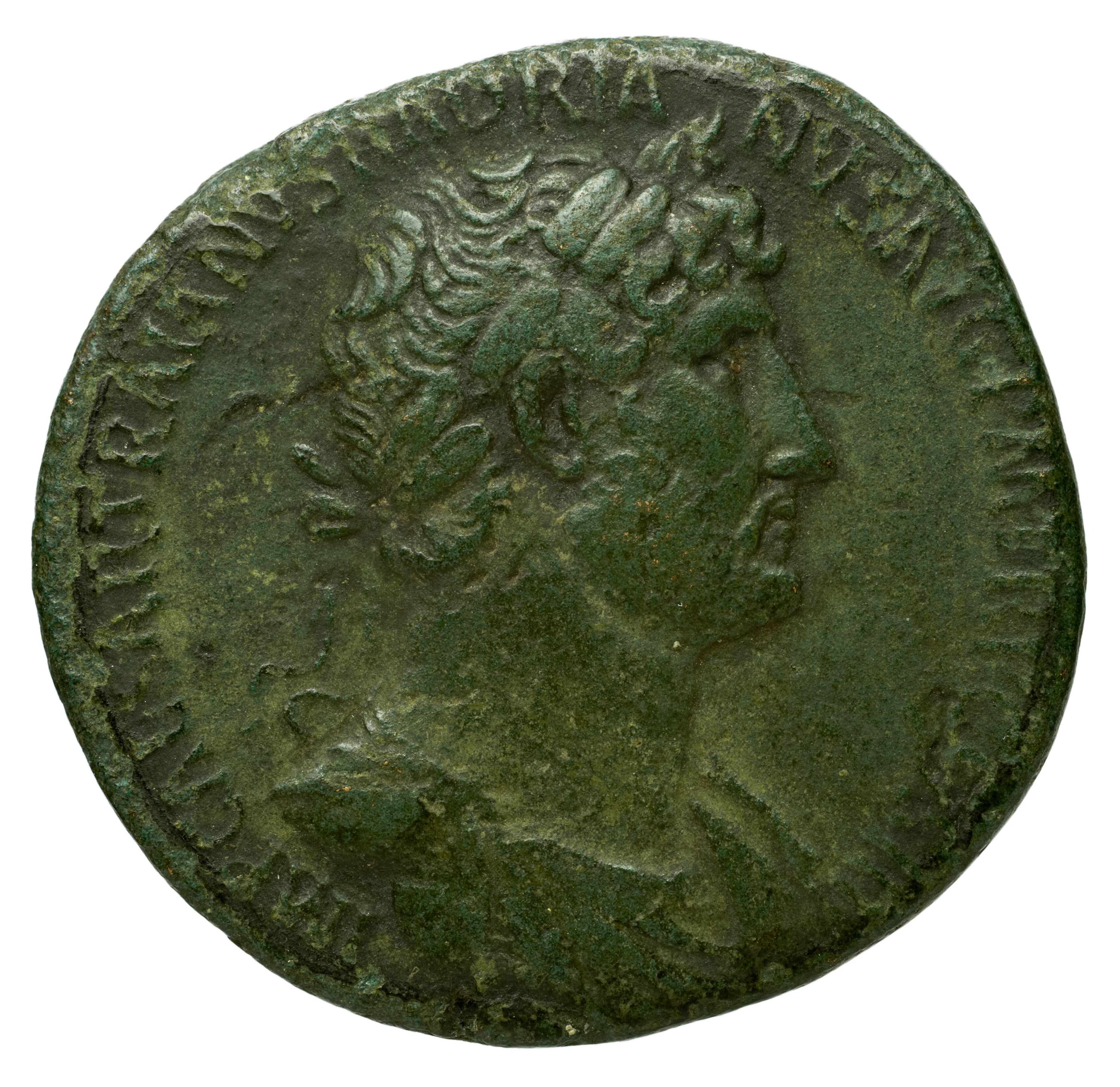 RIC II Trajan 580 Trajan obverse — Bust of Trajan, radiate, right with aegis