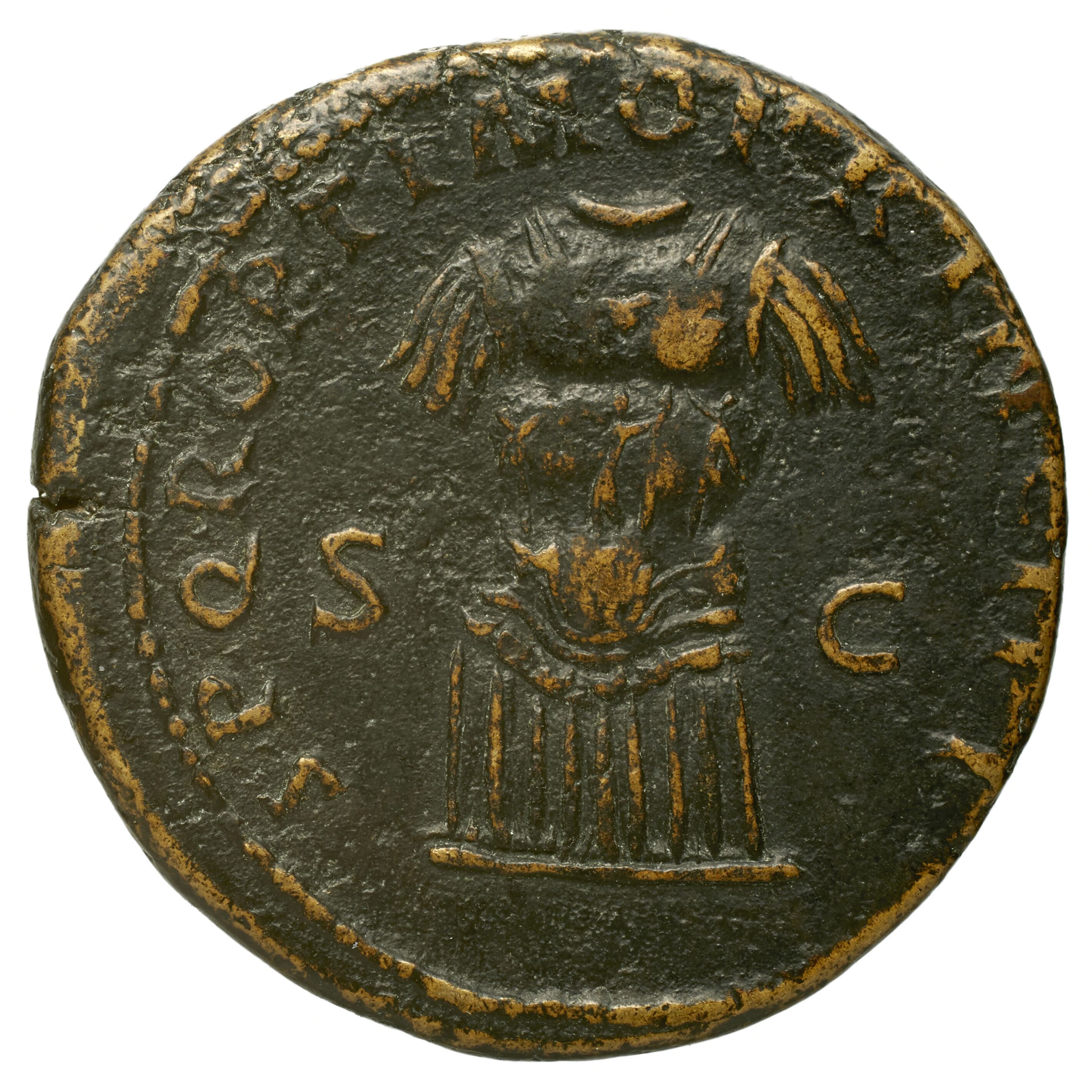 RIC II Trajan 582 Trajan obverse, Bust of Trajan, radiate, right with aegis