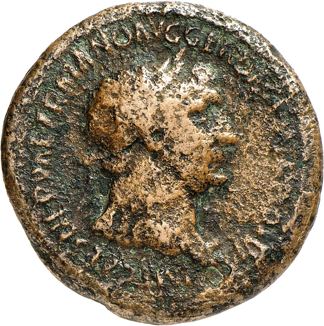 RIC II Trajan 585 Trajan obverse, Head of Trajan, radiate, right