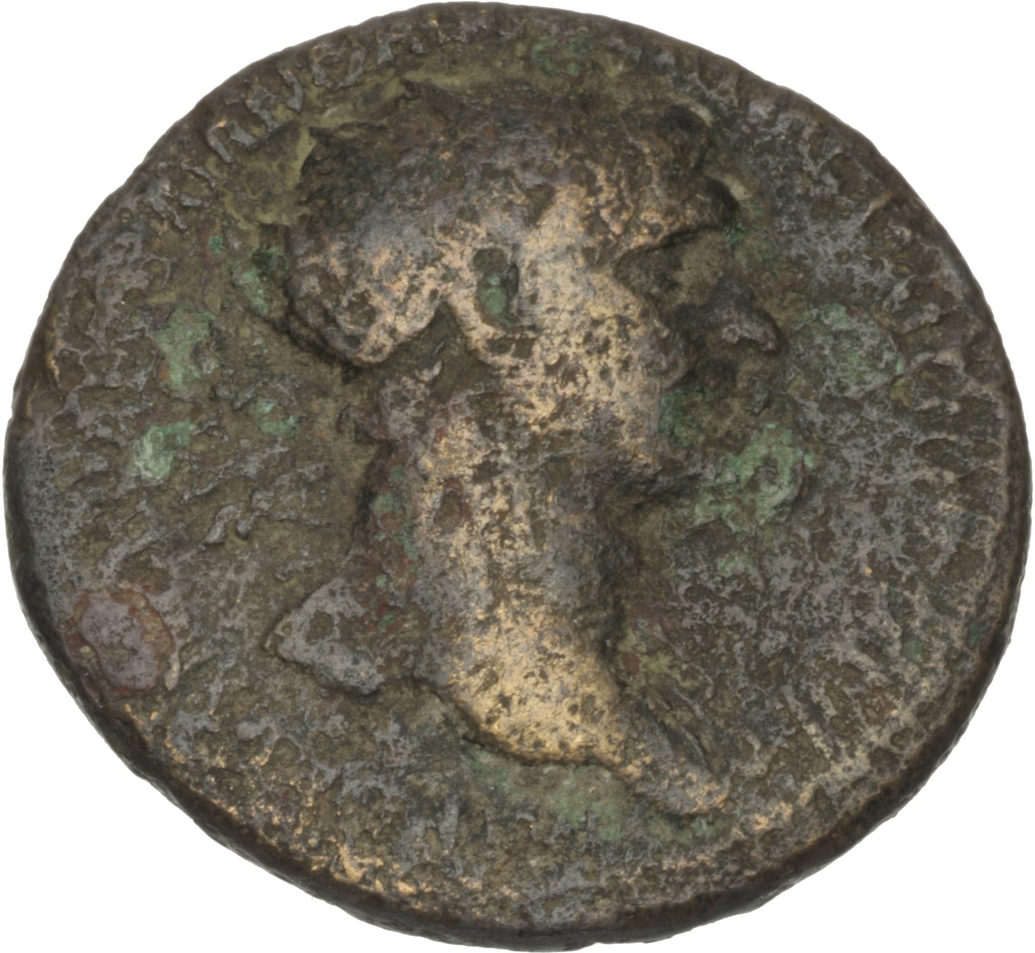RIC II Trajan 587 Trajan obverse, Bust of Trajan, radiate, draped on left shoulder, right