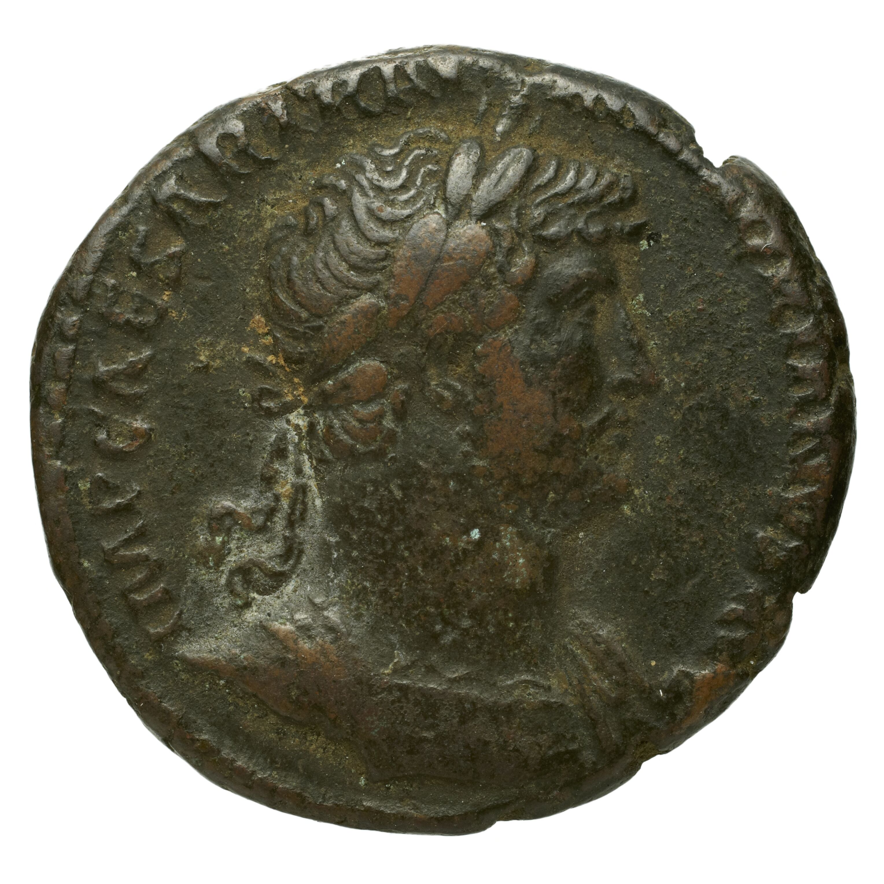 RIC II Trajan 616 Trajan obverse, Head of Trajan, laureate, right