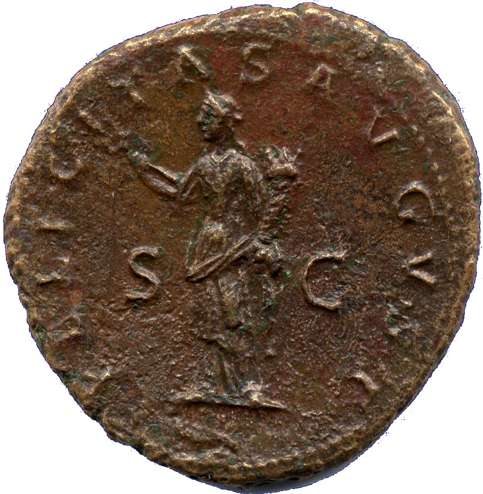 RIC II Trajan 625 (as) Trajan reverse, Felicitas, draped, standing left, holding winged caduceus upwards in right hand and...