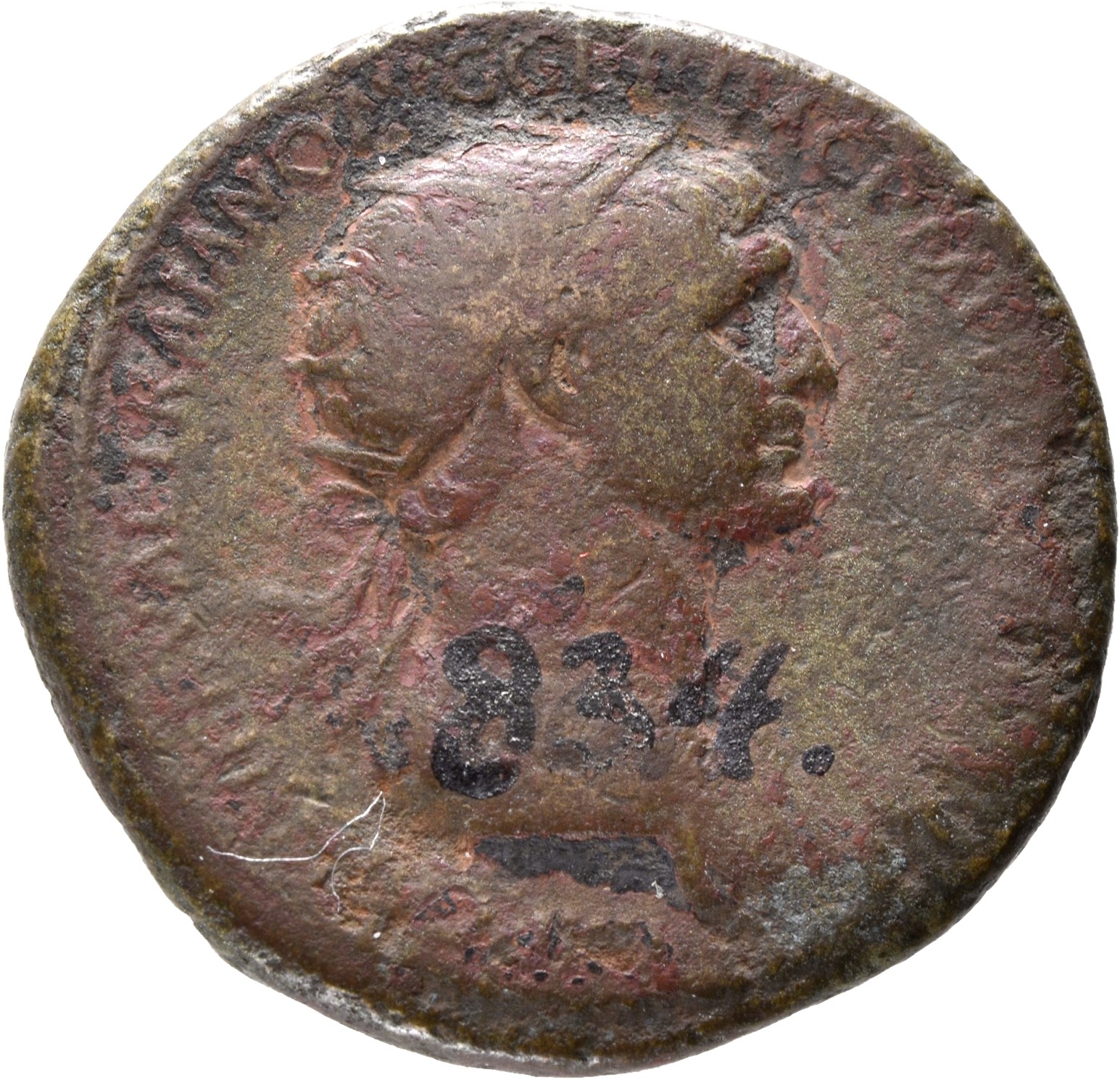RIC II Trajan 626 Trajan obverse, Bust of Trajan, radiate, right (sometimes draped on left shoulder)