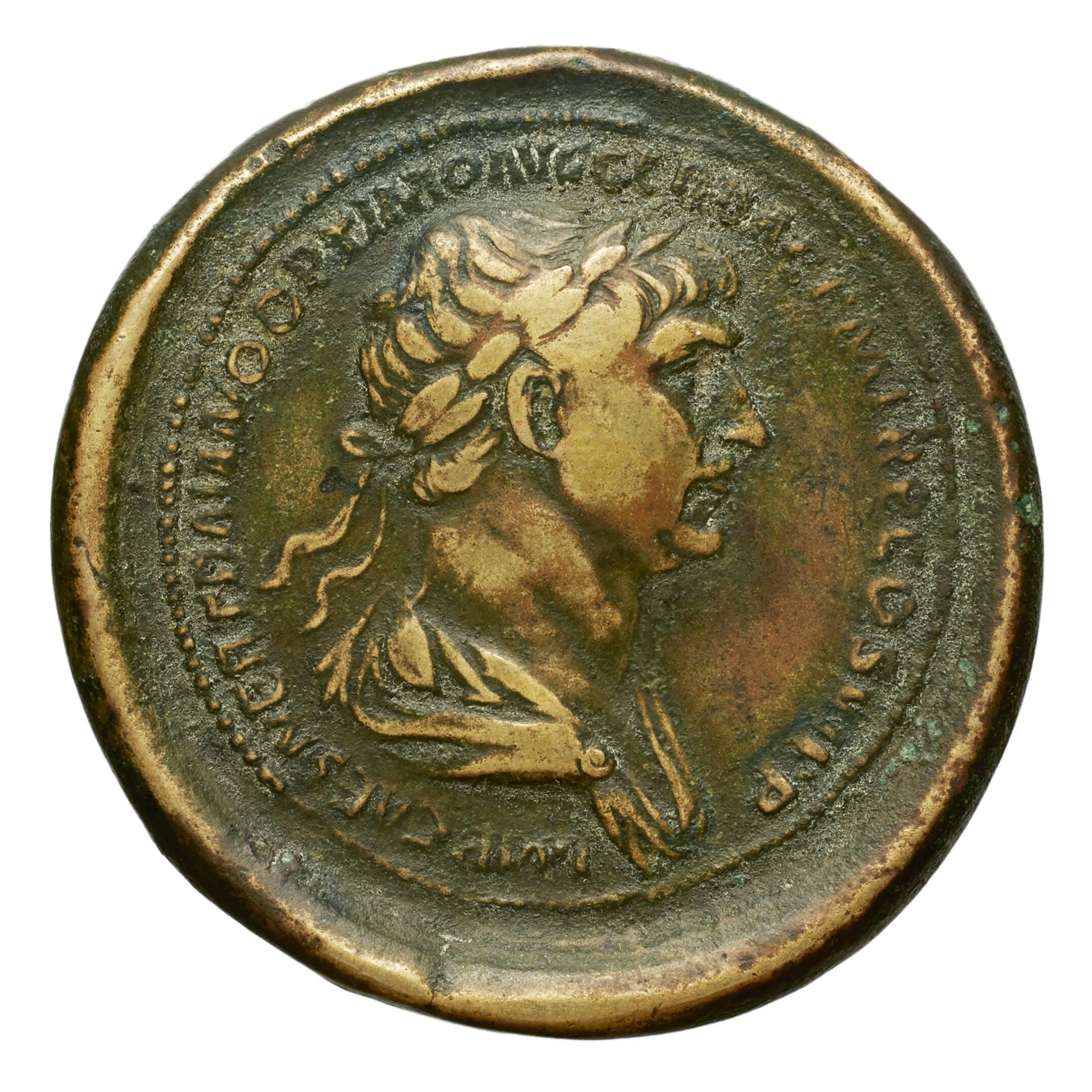 RIC II Trajan 643 Trajan obverse, Bust of Trajan, laureate, right (sometimes draped)