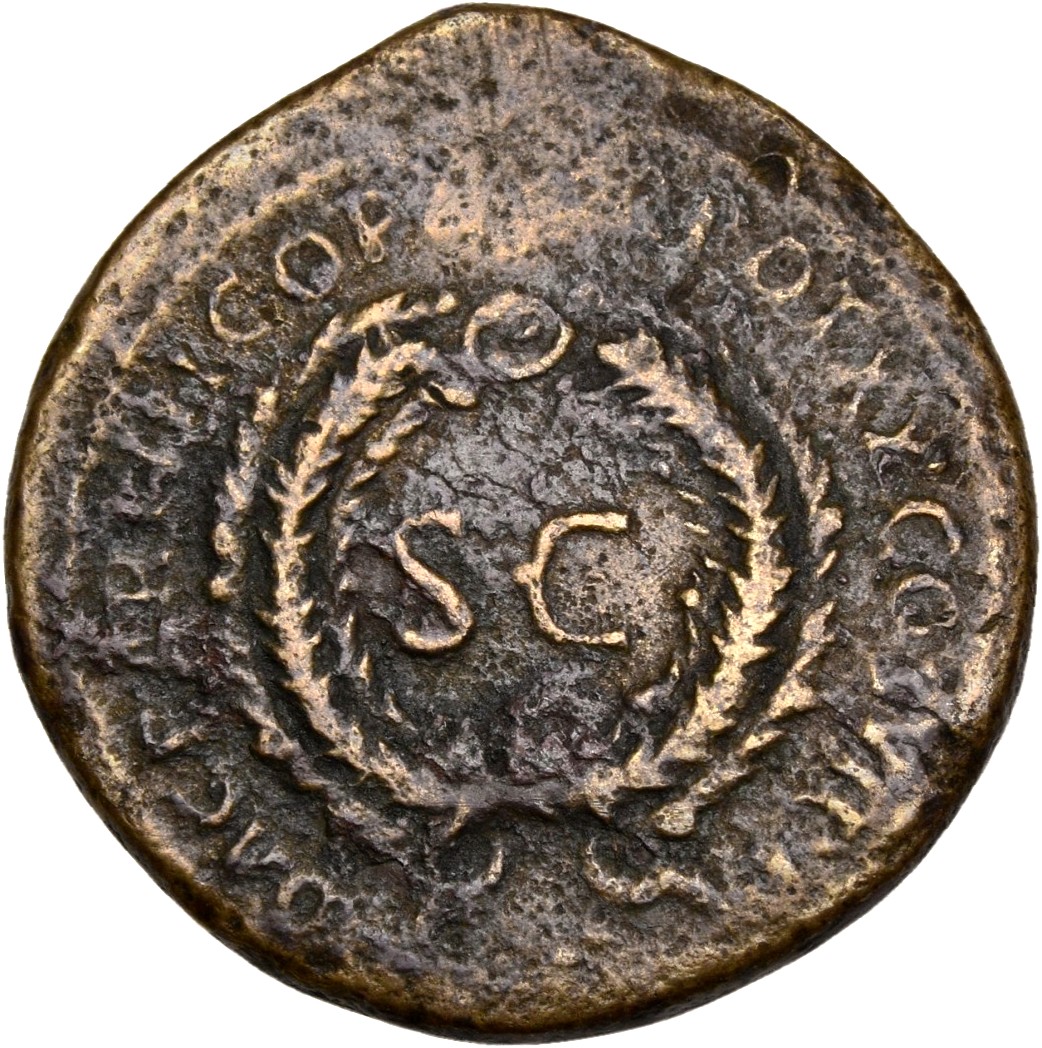 RIC II Trajan 644 Trajan reverse, S C in oak-wreath
