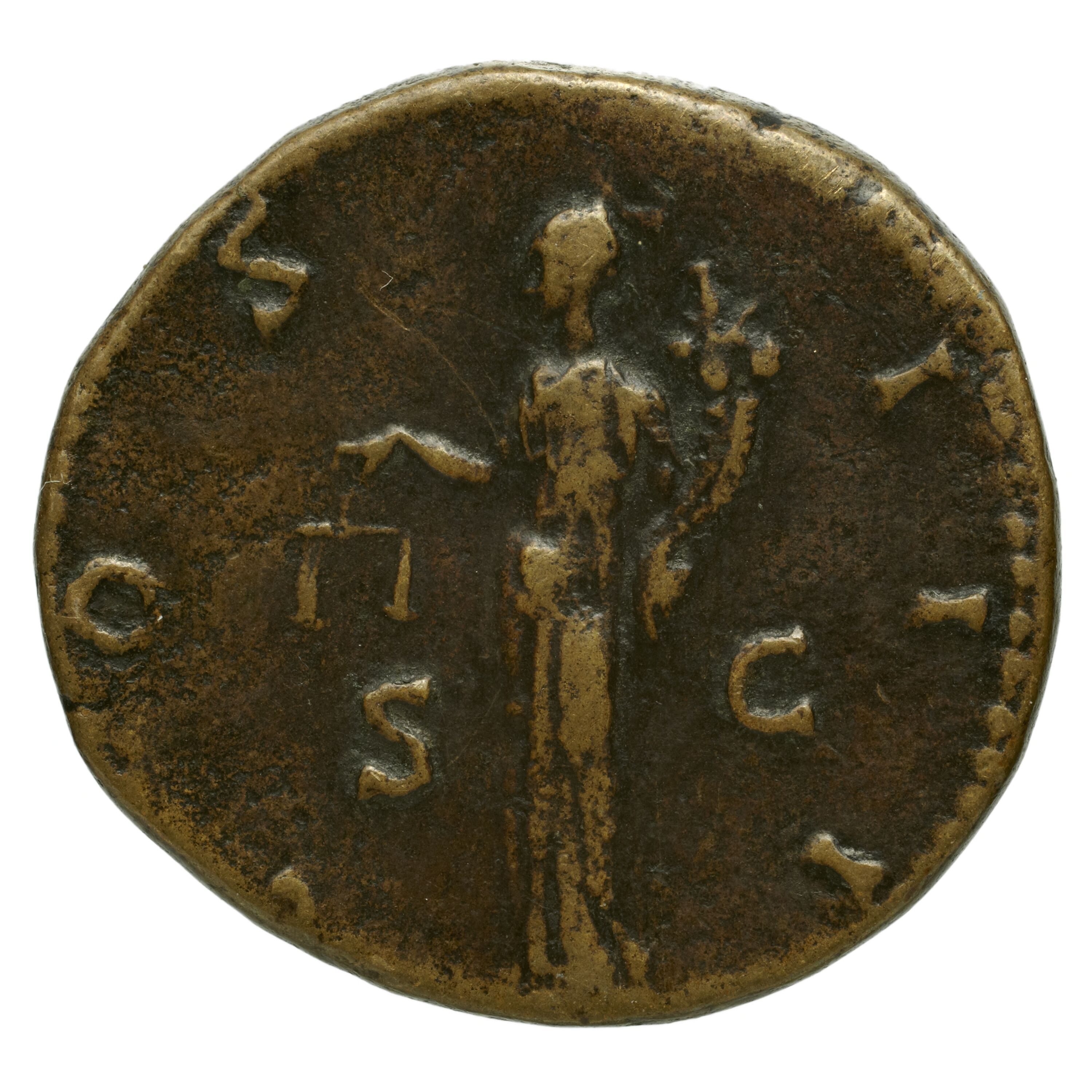 RIC II Trajan 654 Trajan obverse, Bust of Trajan, laureate, draped, right