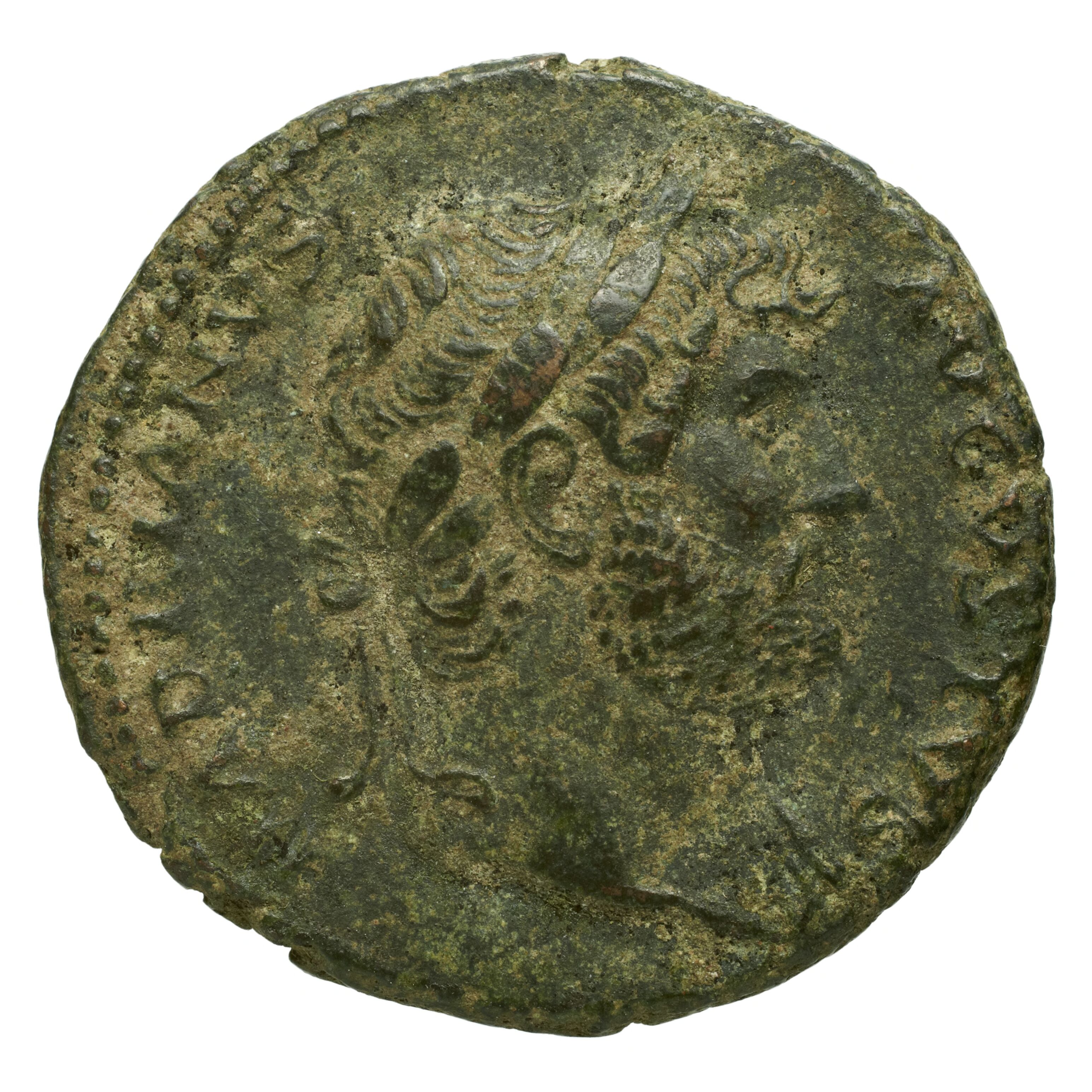 RIC II Trajan 664 Trajan obverse, Head of Trajan, radiate, right