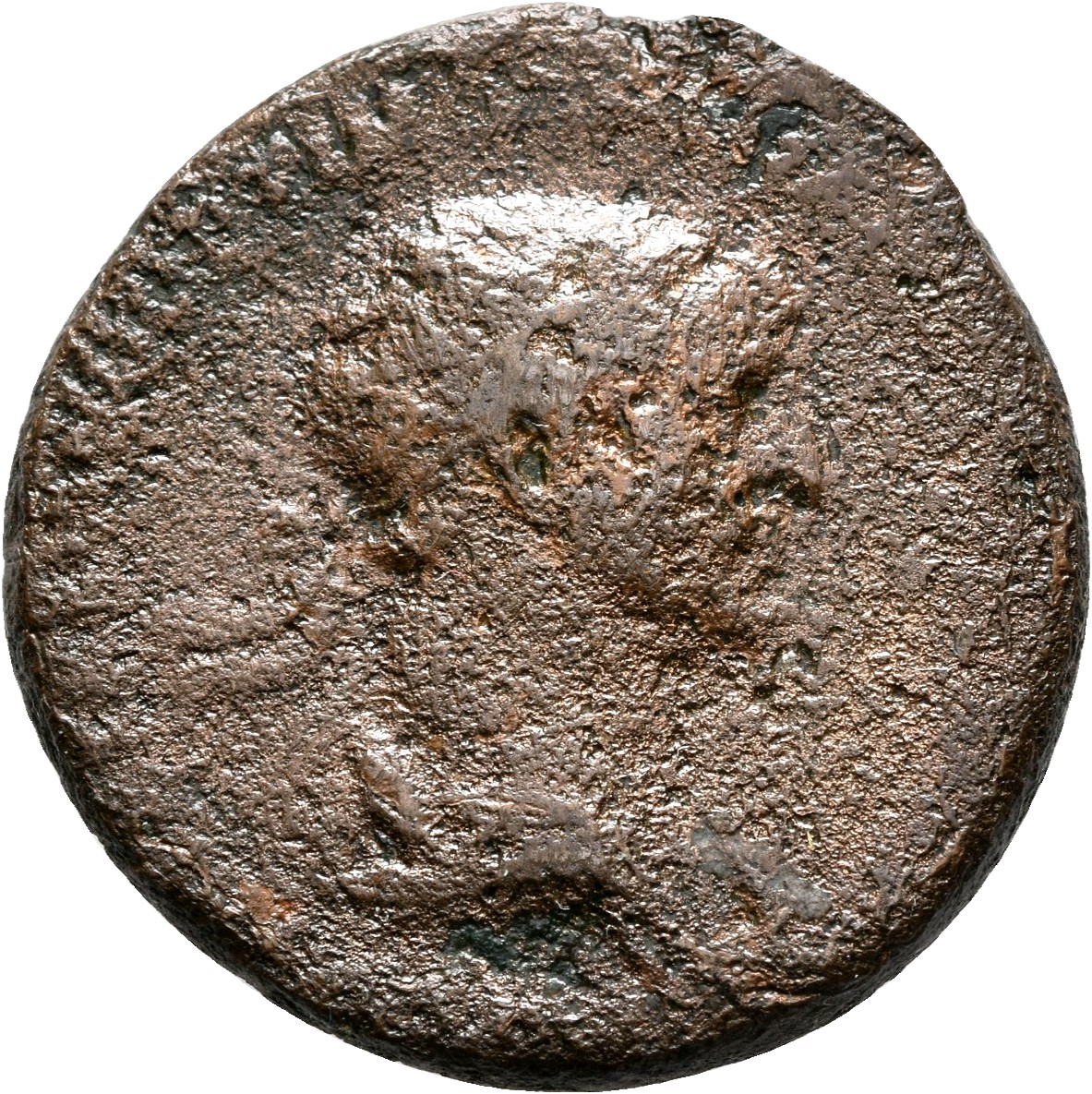 RIC II Trajan 675 (dupondius) Trajan obverse, Bust of Trajan, laureate, draped, right