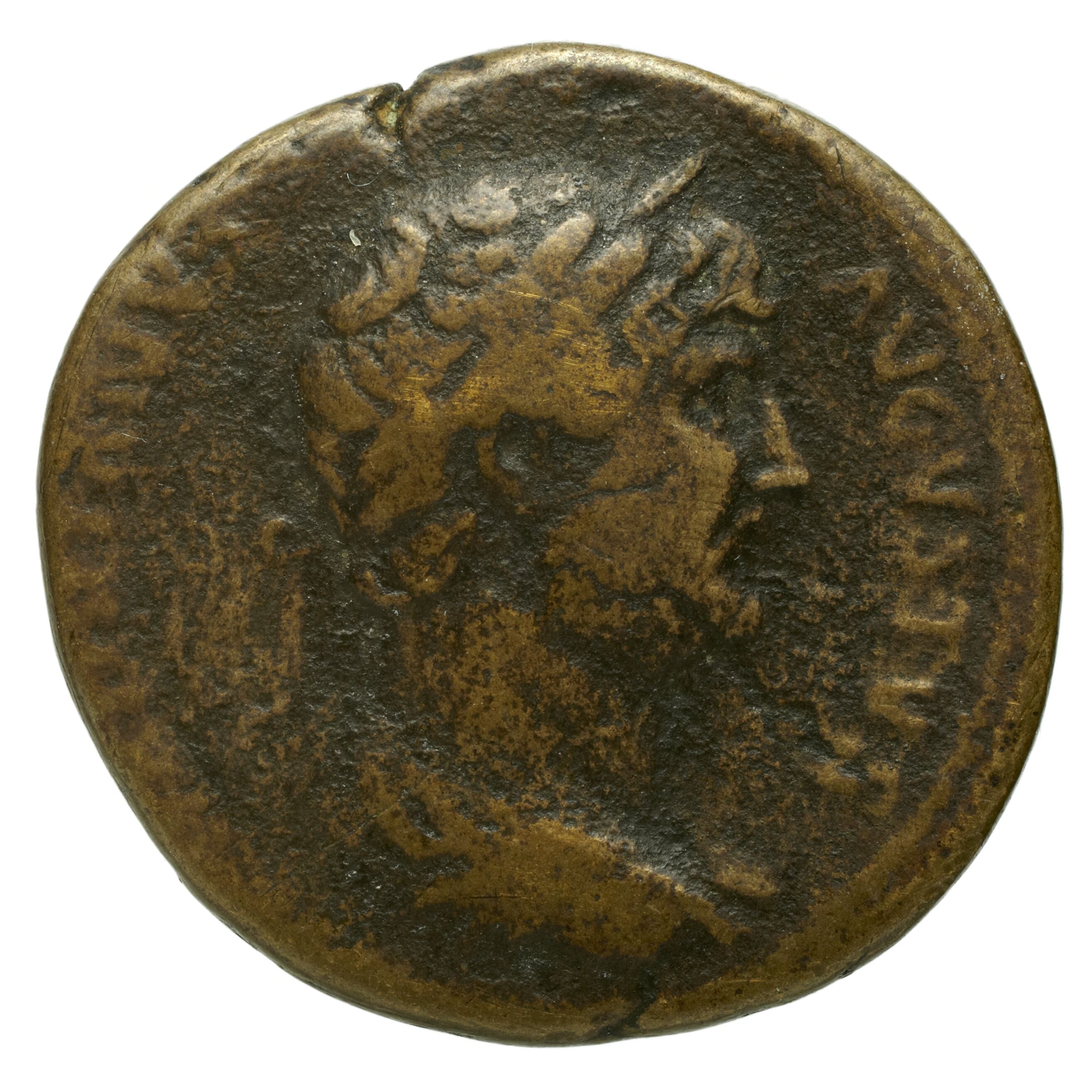 RIC II Trajan 683 Trajan obverse, Bust of Trajan, laureate, draped, right
