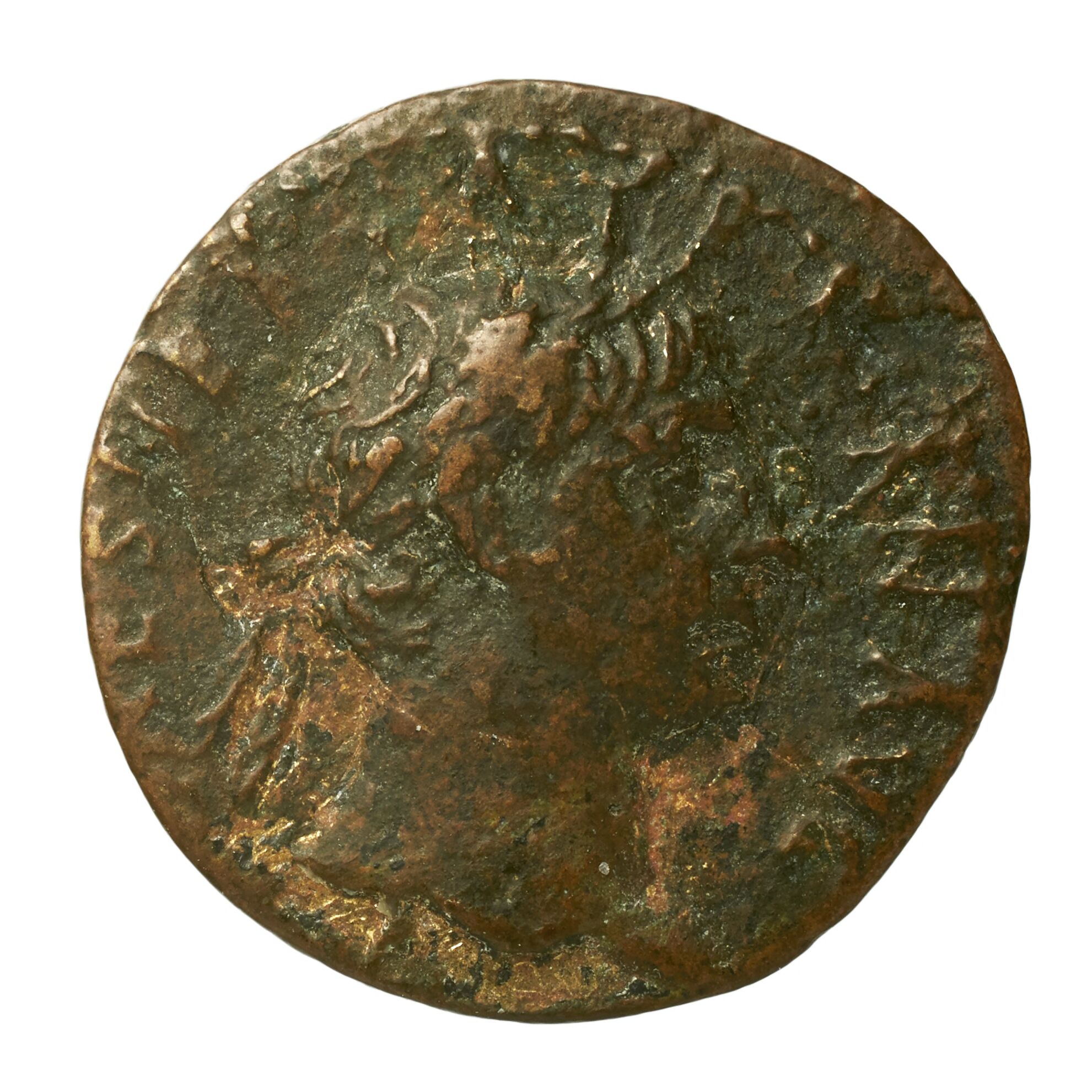 RIC II Trajan 689 Trajan obverse, Head of Trajan, laureate, right
