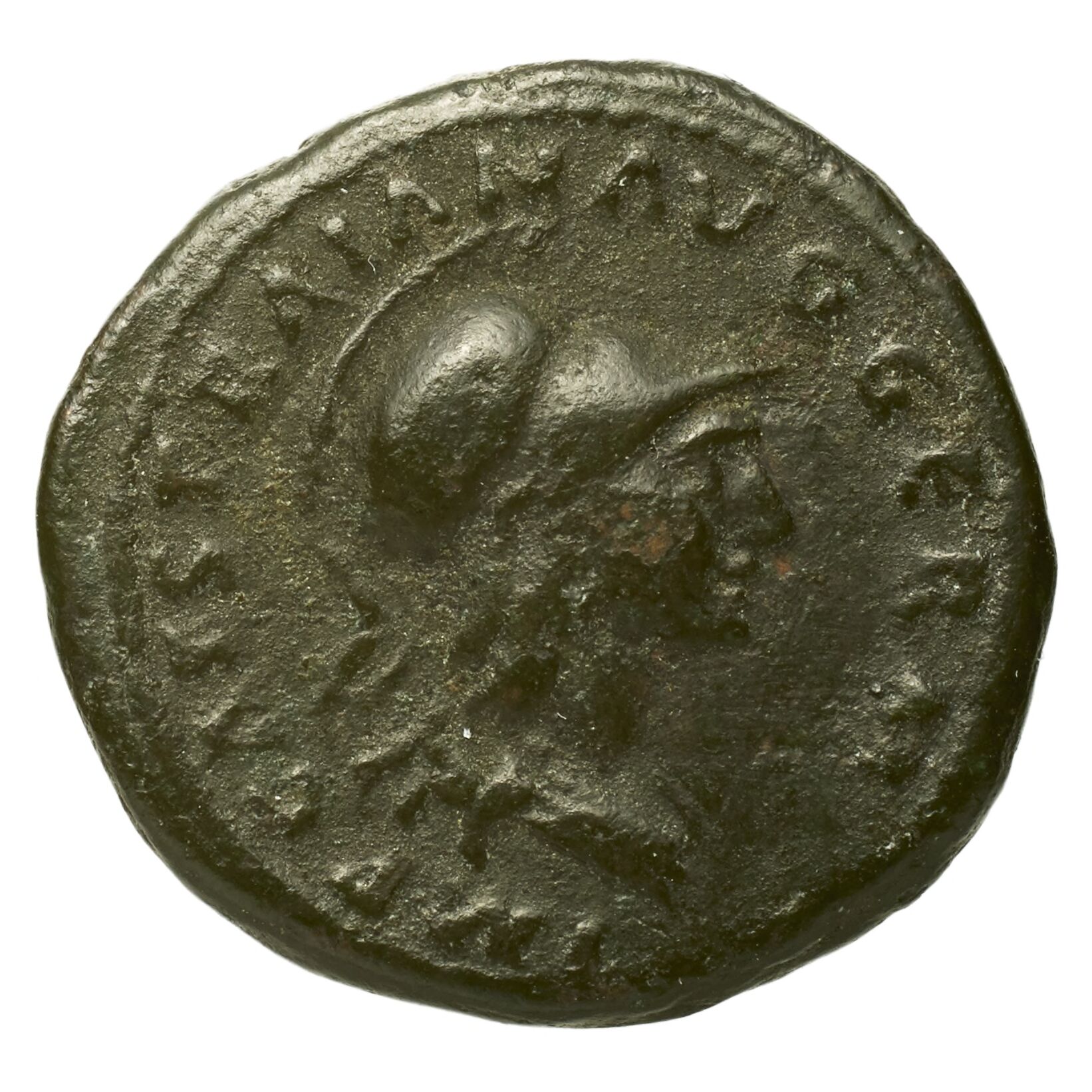 RIC II Trajan 698 Trajan obverse, Bust of Minerva, helmeted, right