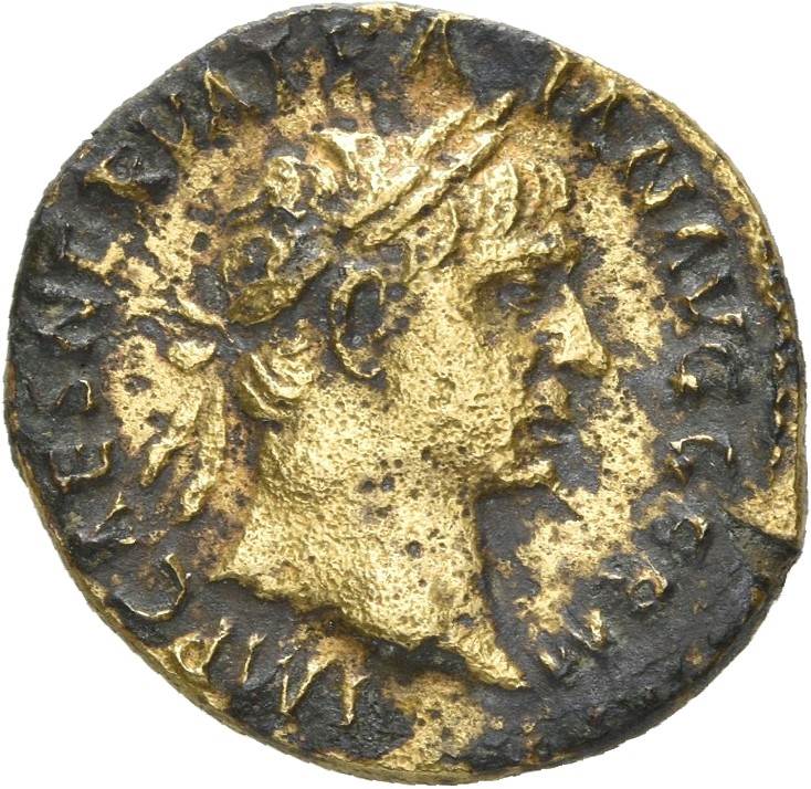 RIC II Trajan 703 Trajan obverse, Head of Trajan, laureate, right