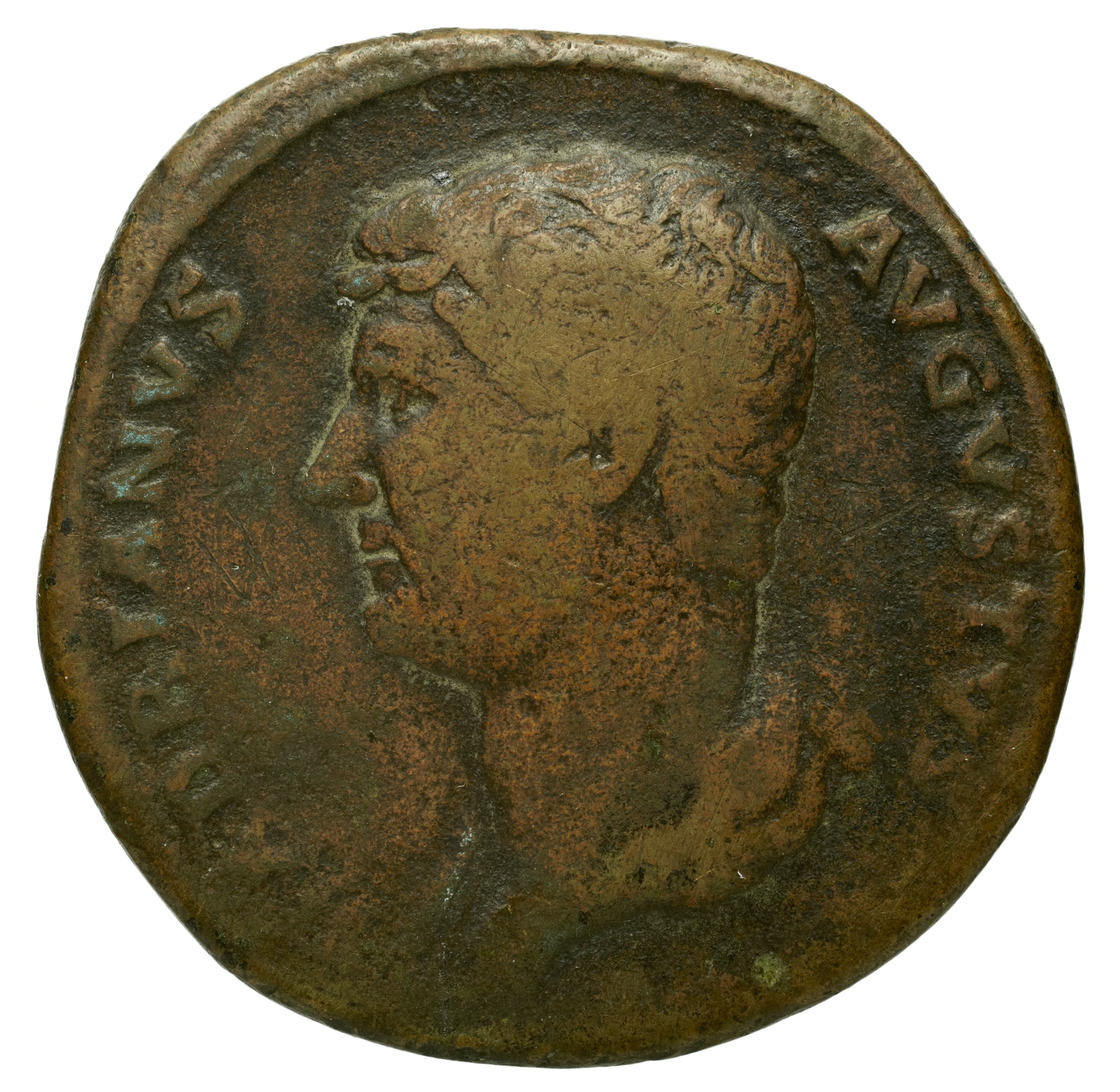 RIC II Trajan 713 Trajan obverse, Head of Trajan, laureate, right