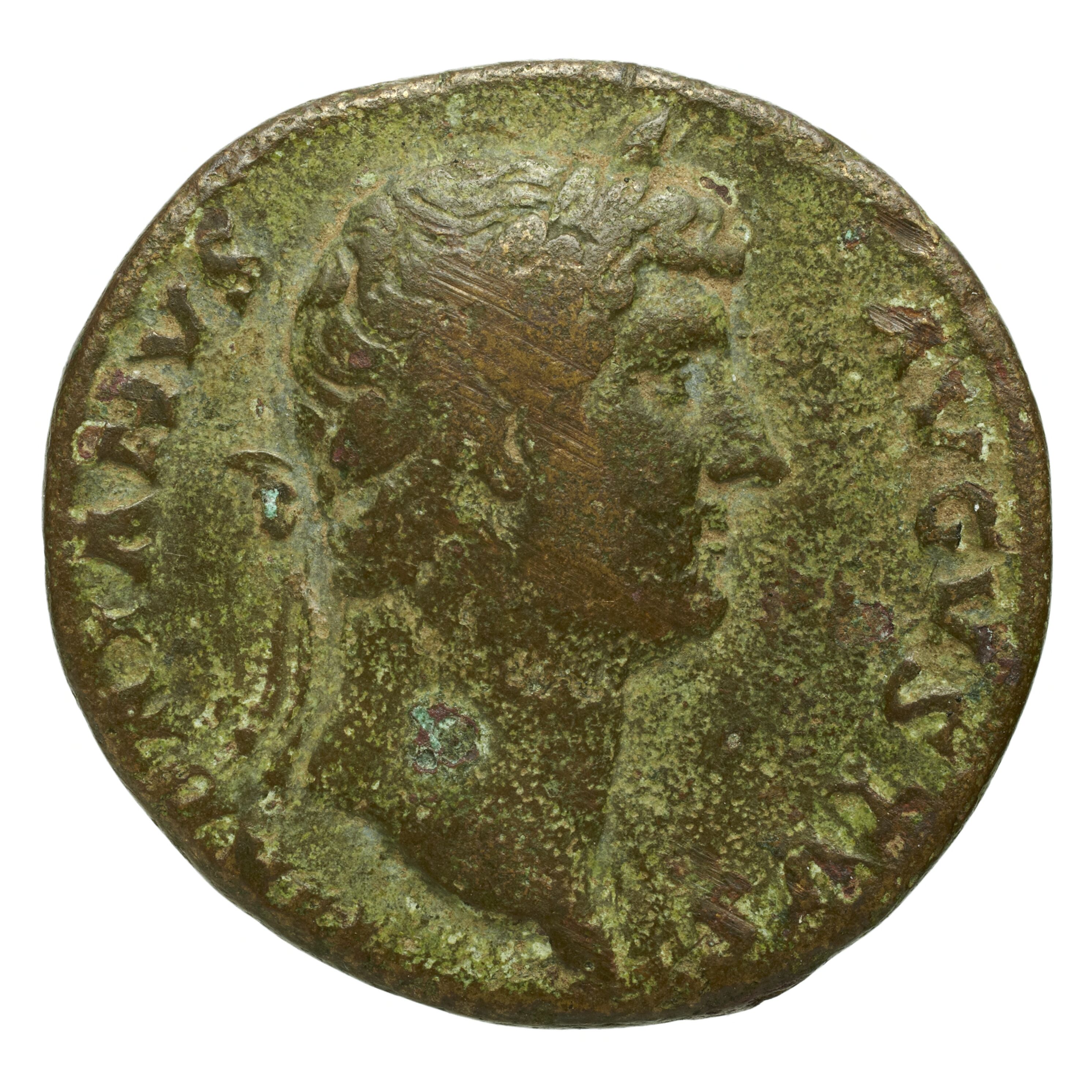 RIC II Trajan 714 Trajan obverse, Head of Trajan, laureate, right