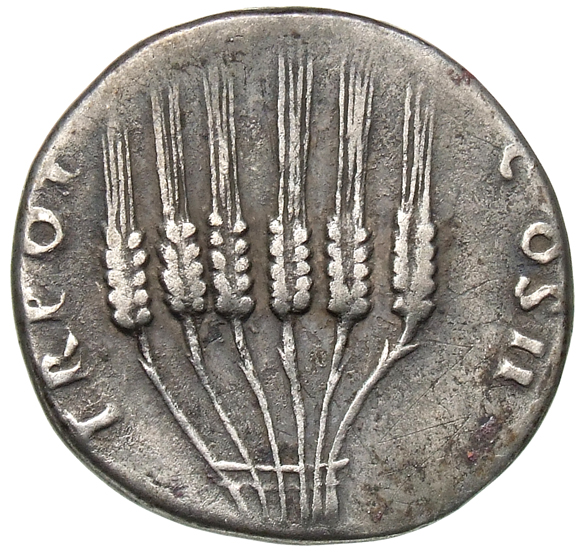 RIC II Trajan 717 Trajan reverse, Bundle of corn-ears tied together