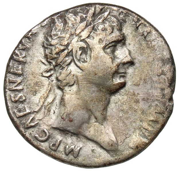 RIC II Trajan 719 Trajan obverse, Head of Trajan, laureate, right