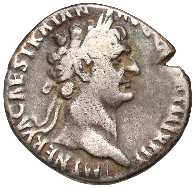 RIC II Trajan 720 Trajan obverse, Head of Trajan, laureate, right