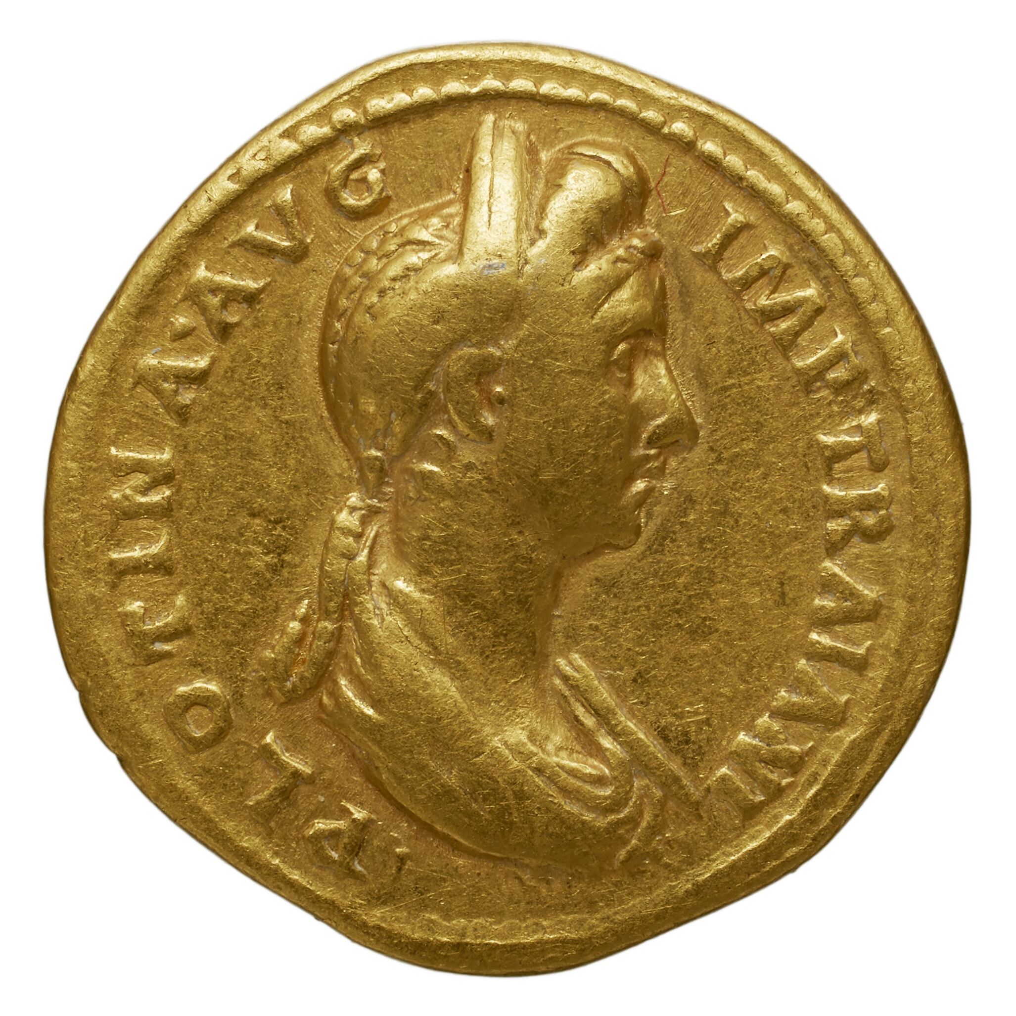 RIC II Trajan 728 Trajan obverse, Bust of Plotina, draped, right; hair in queue