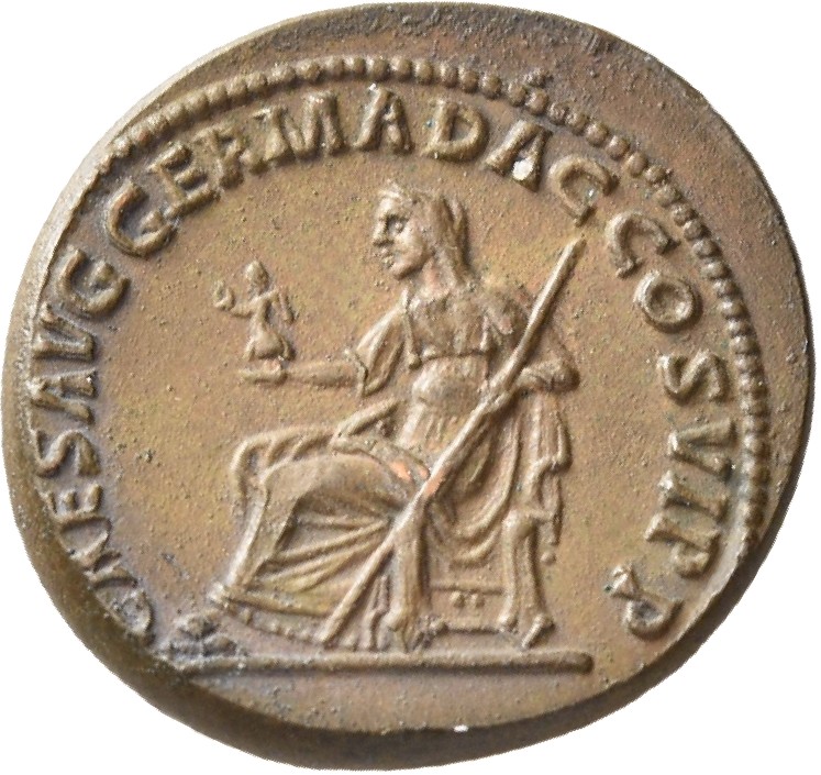 RIC II Trajan 730 (aureus) Trajan reverse, Vesta seated left on curule chair, holding palladium and short sceptre