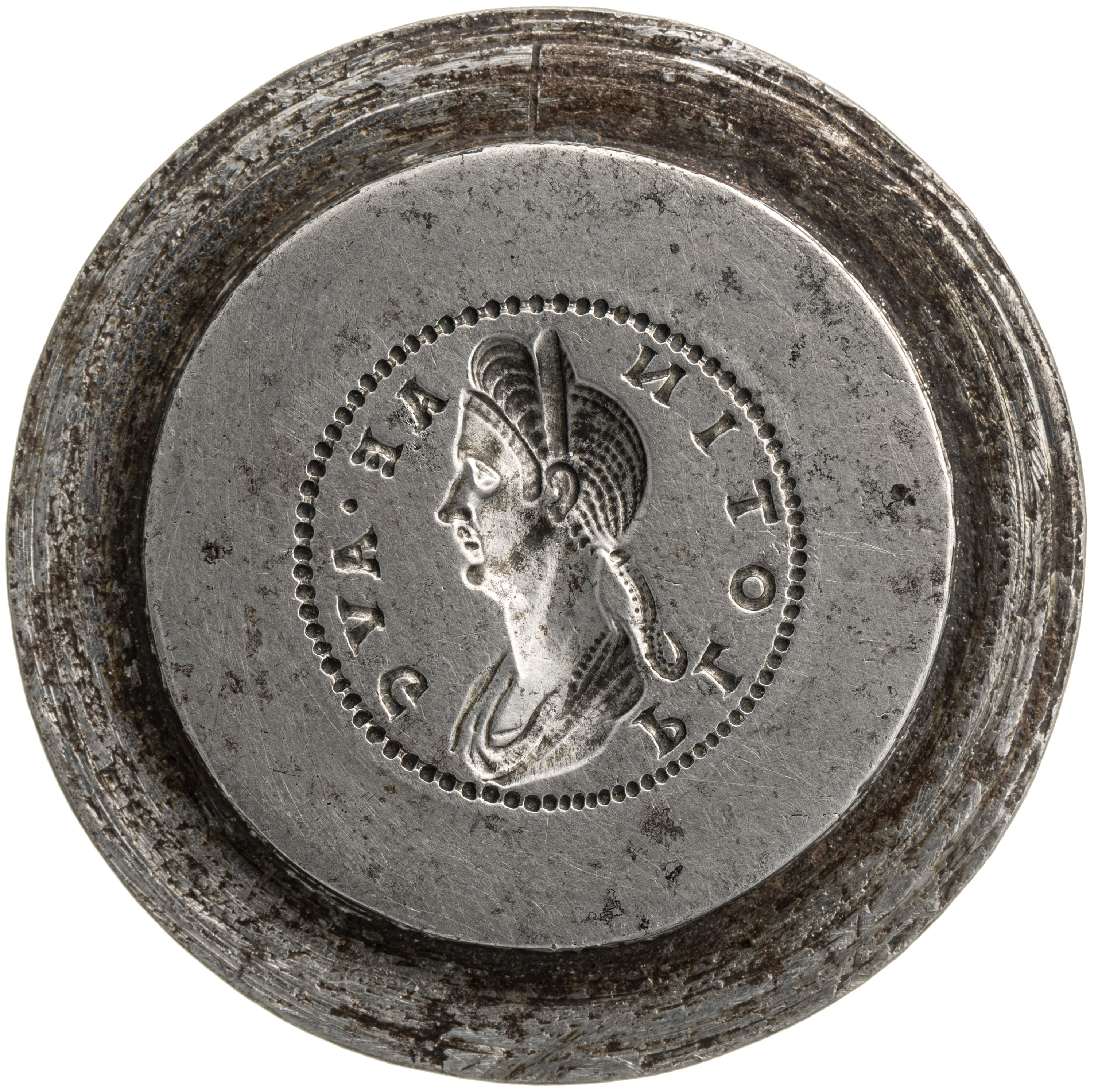 RIC II Trajan 737 Trajan obverse, Bust of Plotina, draped, right; hair in queue