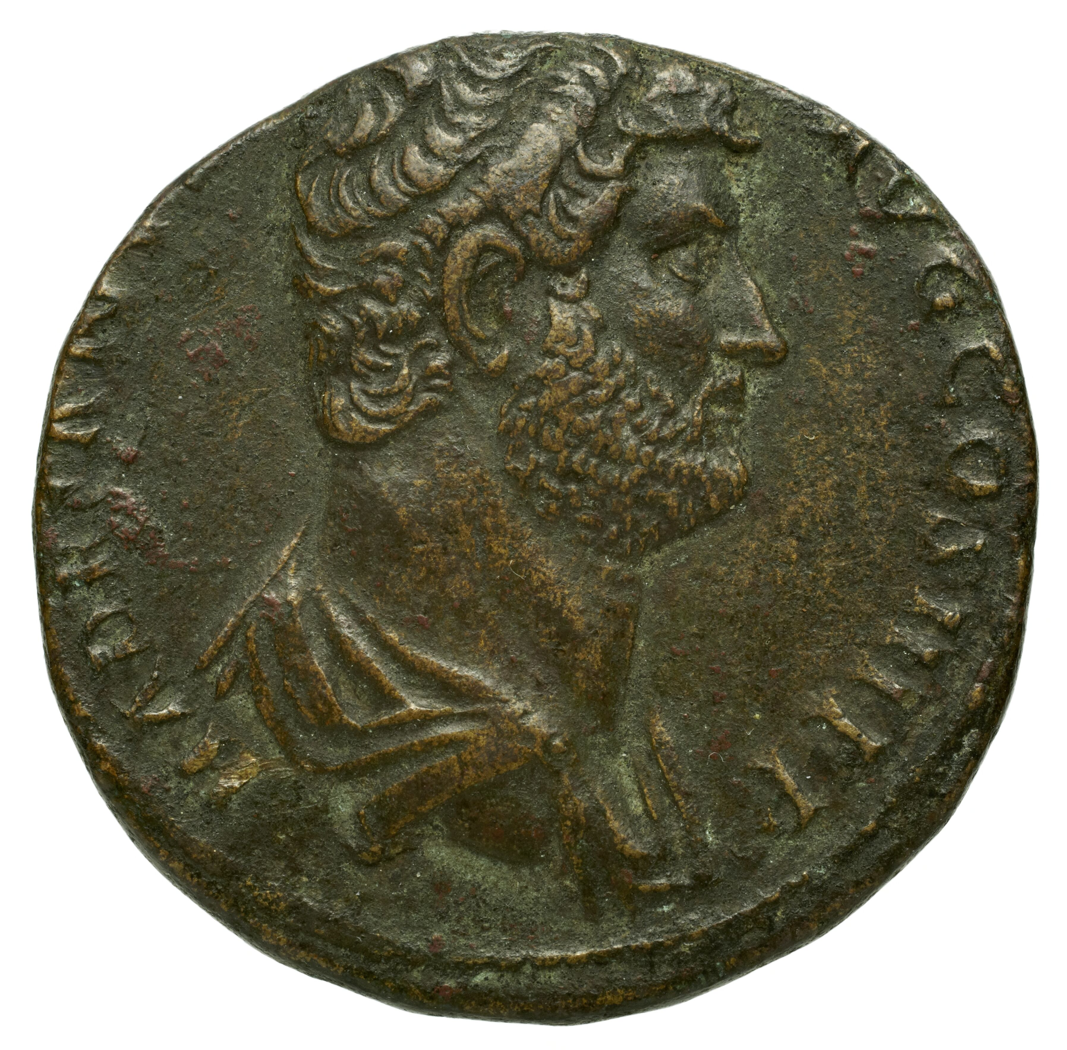 RIC II Trajan 756 Trajan obverse, Bust of Matidia, draped, right; hair coiled and jeweled on top of head; hair in front de...