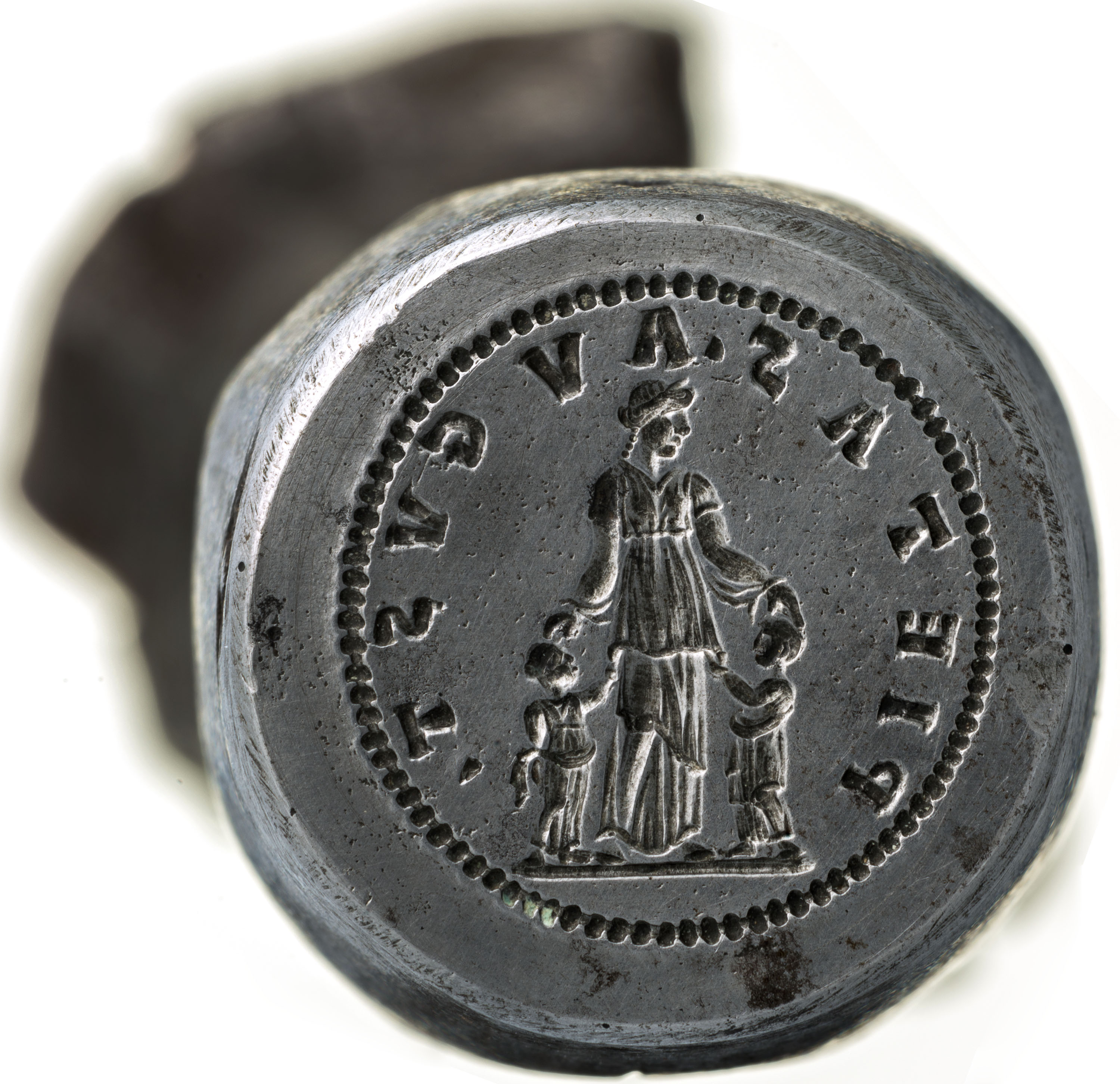 RIC II Trajan 759 (denarius) Trajan obverse, Bust of Matidia, draped, right; hair coiled and jeweled on top of head; hair ...