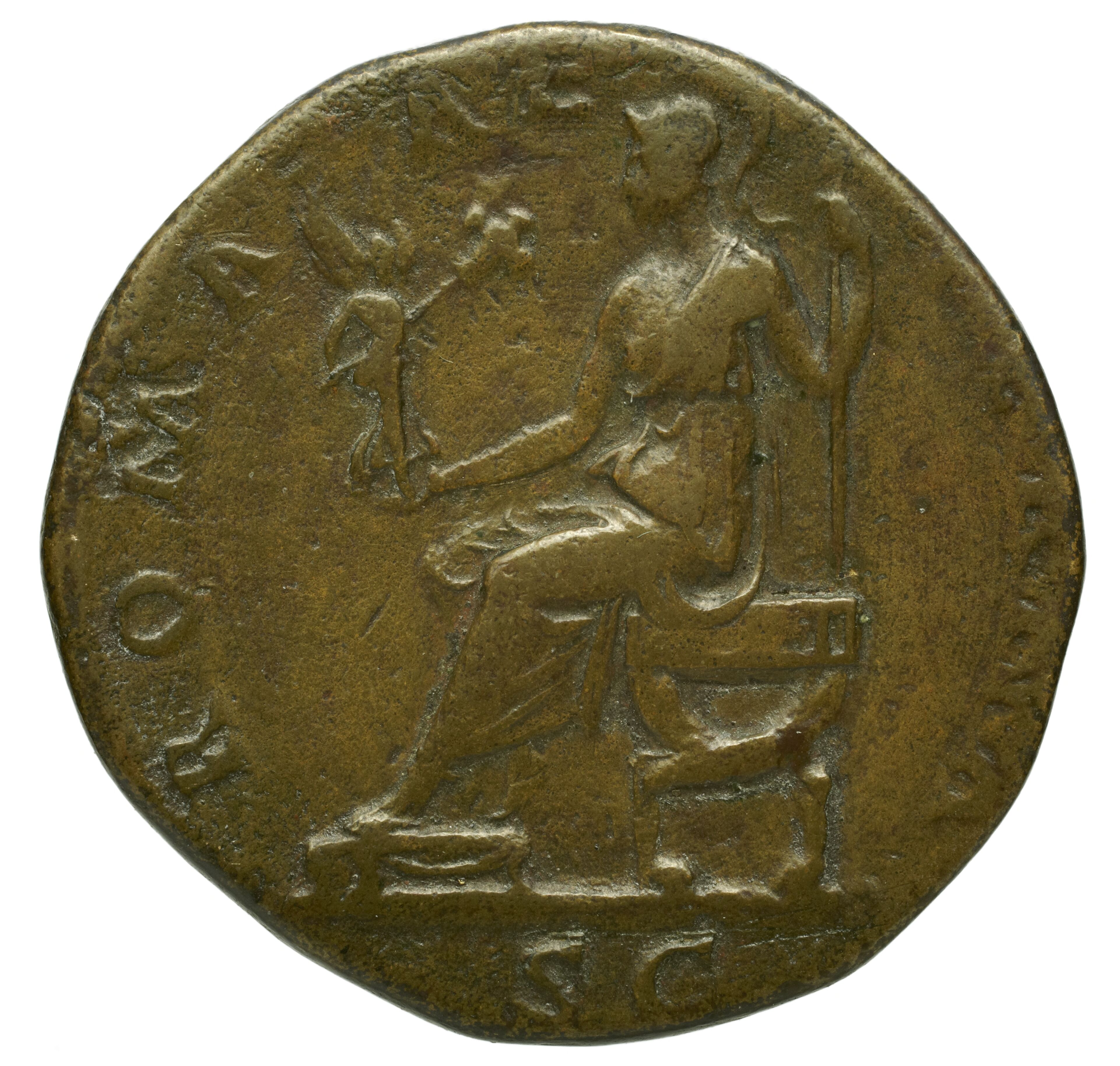 RIC II Trajan 774 Trajan obverse, Head of Roma, wearing crested helmet, right