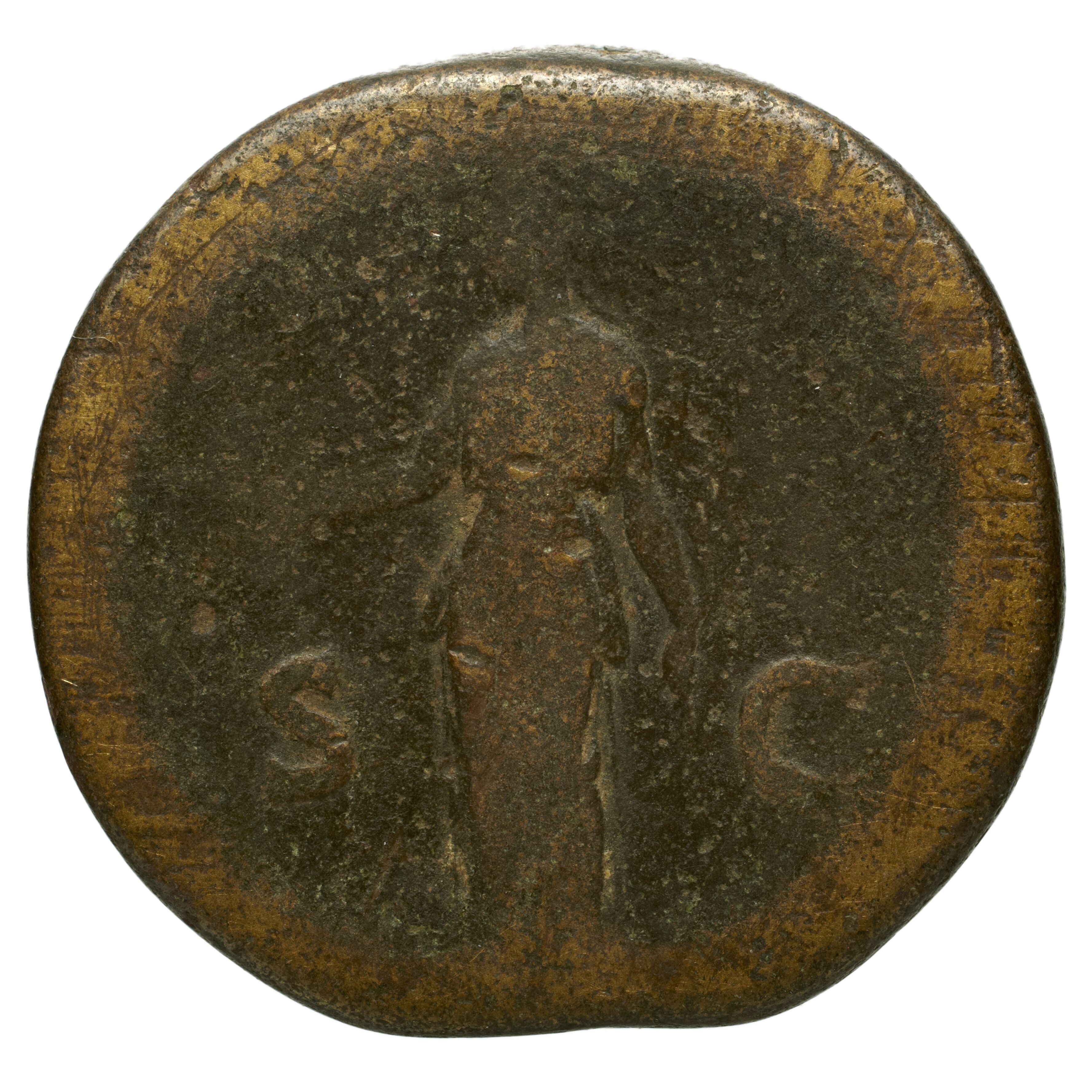 RIC II Trajan 777 Trajan obverse, Head of Jupiter, laureate, right; sceptre behind
