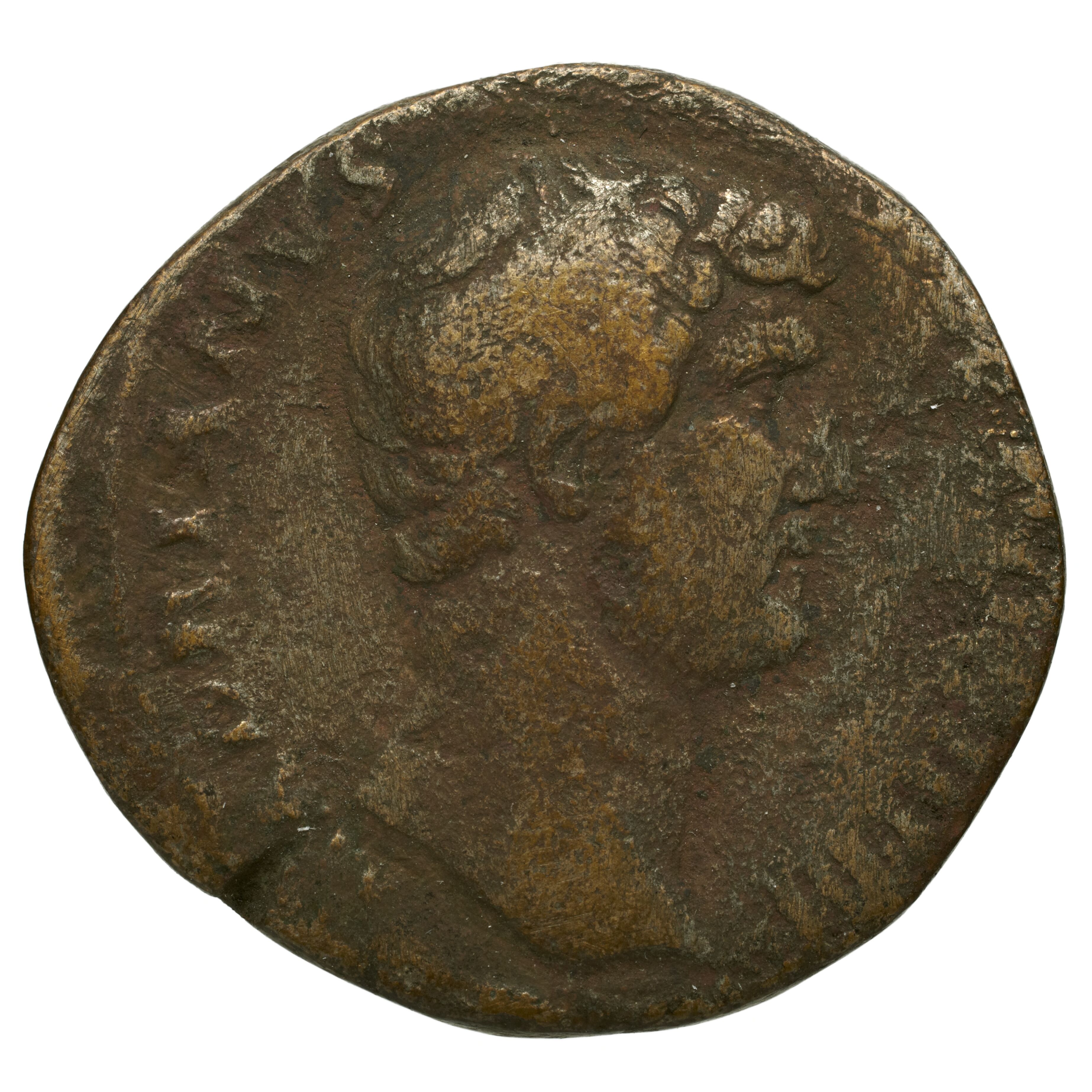 RIC II Trajan 786 Trajan obverse, Head of Neptune, laureate, right; trident on shoulder