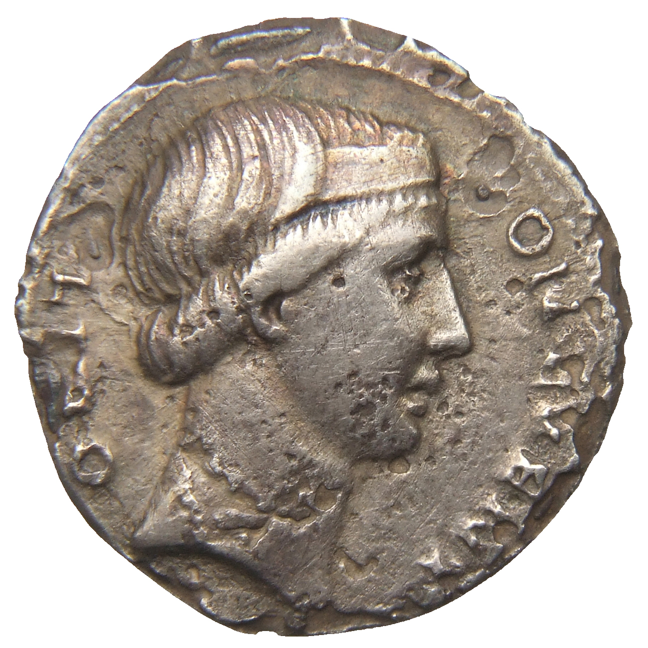 RIC II Trajan 787 Trajan obverse, Head of Bonus Eventus, wearing fillet, right