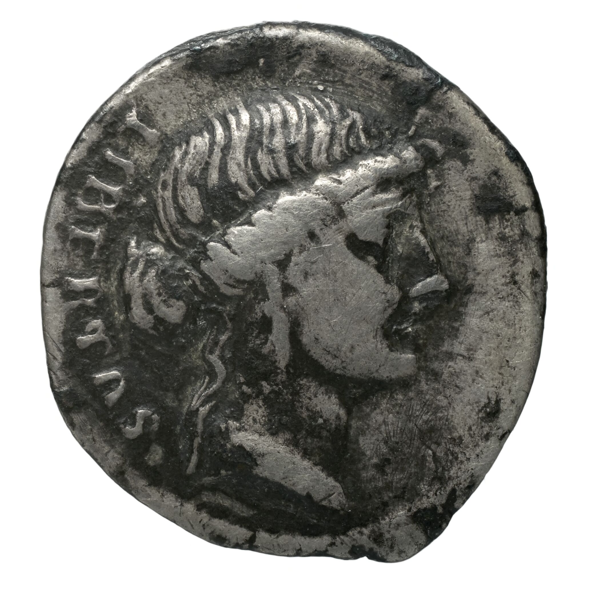 RIC II Trajan 797 Trajan obverse, Head of Libertas, right
