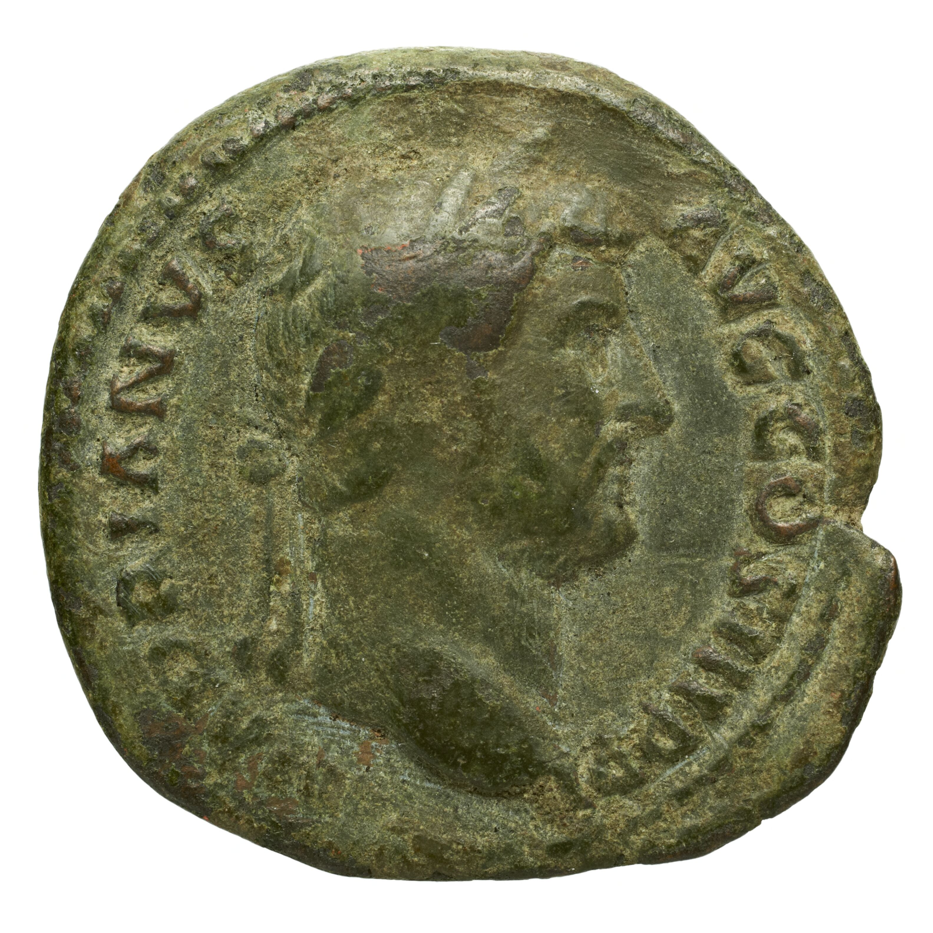 RIC II Trajan 798 Trajan obverse, Head of Ancus Marcius, diademed, right; lituus behind