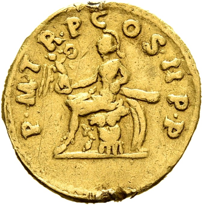 RIC II Trajan 8 Trajan reverse, Roma seated left, holding Victory and parazonium