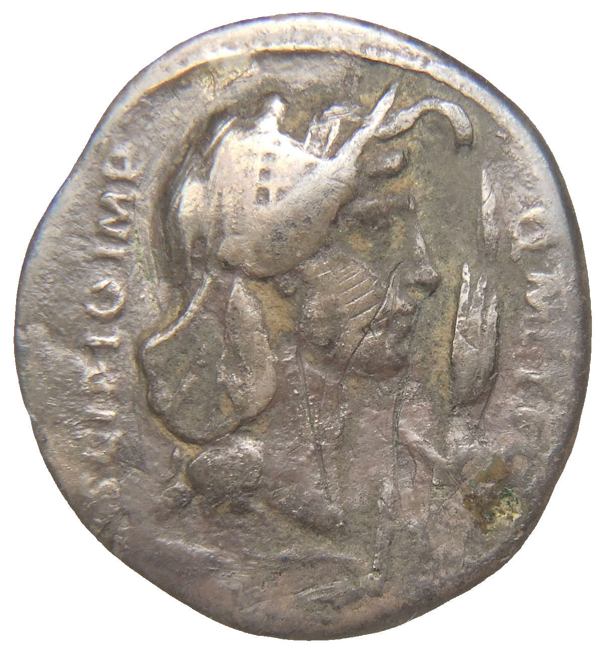 RIC II Trajan 802 Trajan obverse, Head of Africa, right