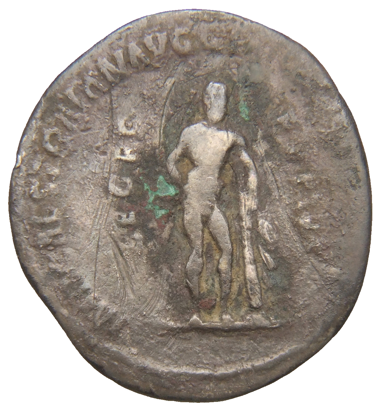 RIC II Trajan 802 Trajan reverse, Hercules, naked, standing front, leaning on club and lion's skin