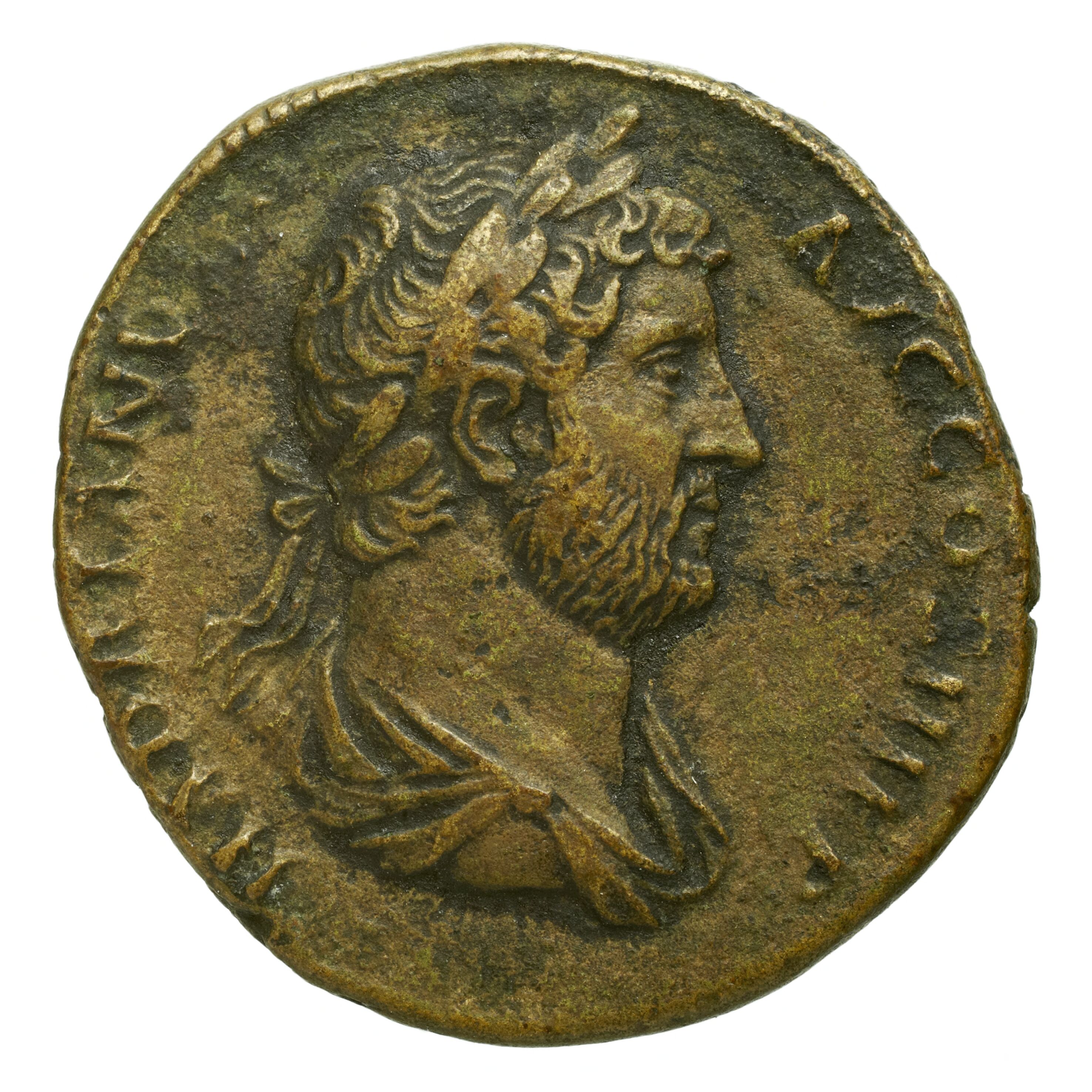 RIC II Trajan 805 Trajan obverse, Bust of Juno Moneta, draped, wearing earring and necklace, right; hair rolled and knotte...