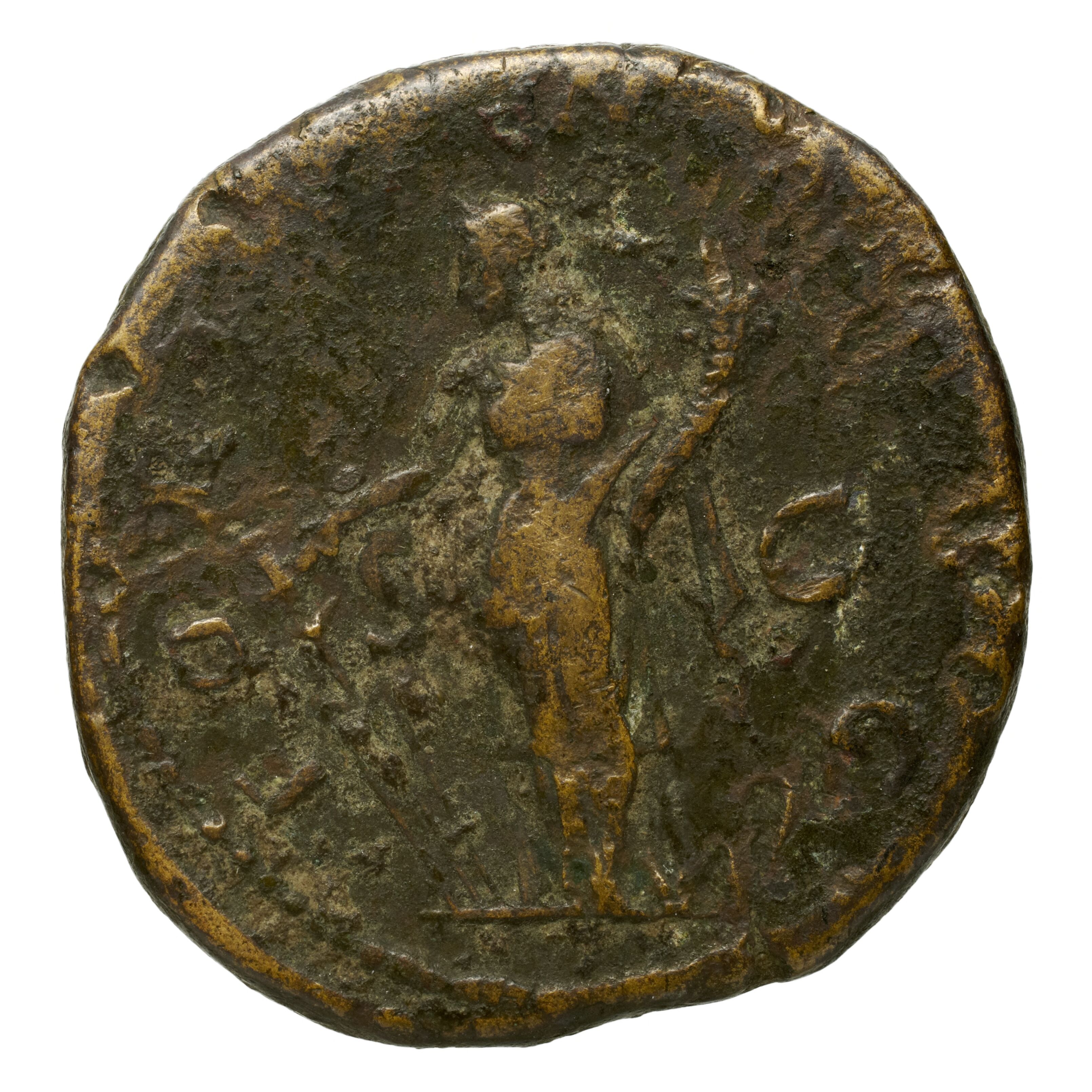 RIC II Trajan 811 Trajan obverse, Head of Pompey flanked by lituus and praefericulum