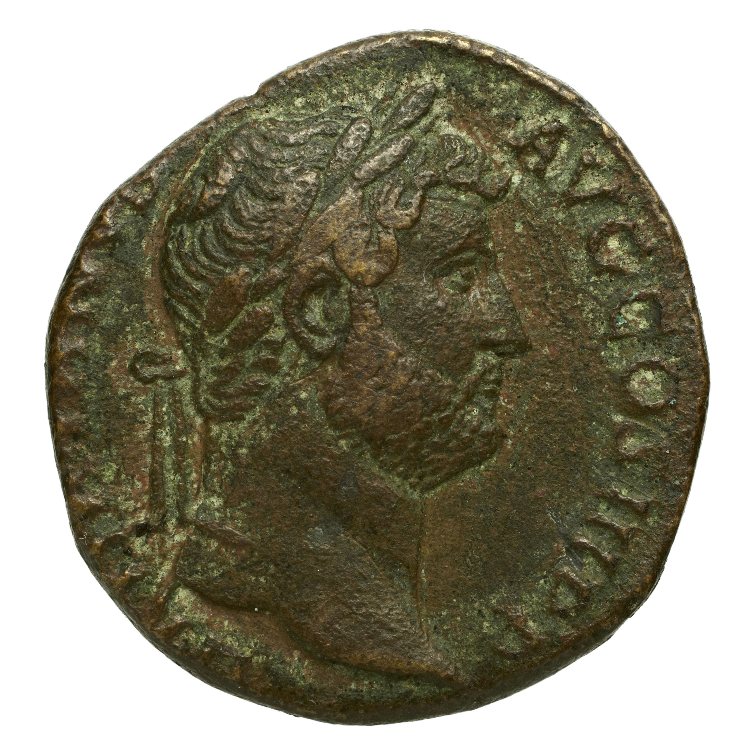 RIC II Trajan 830 Trajan obverse, Head of Divus Vespasian, laureate, right