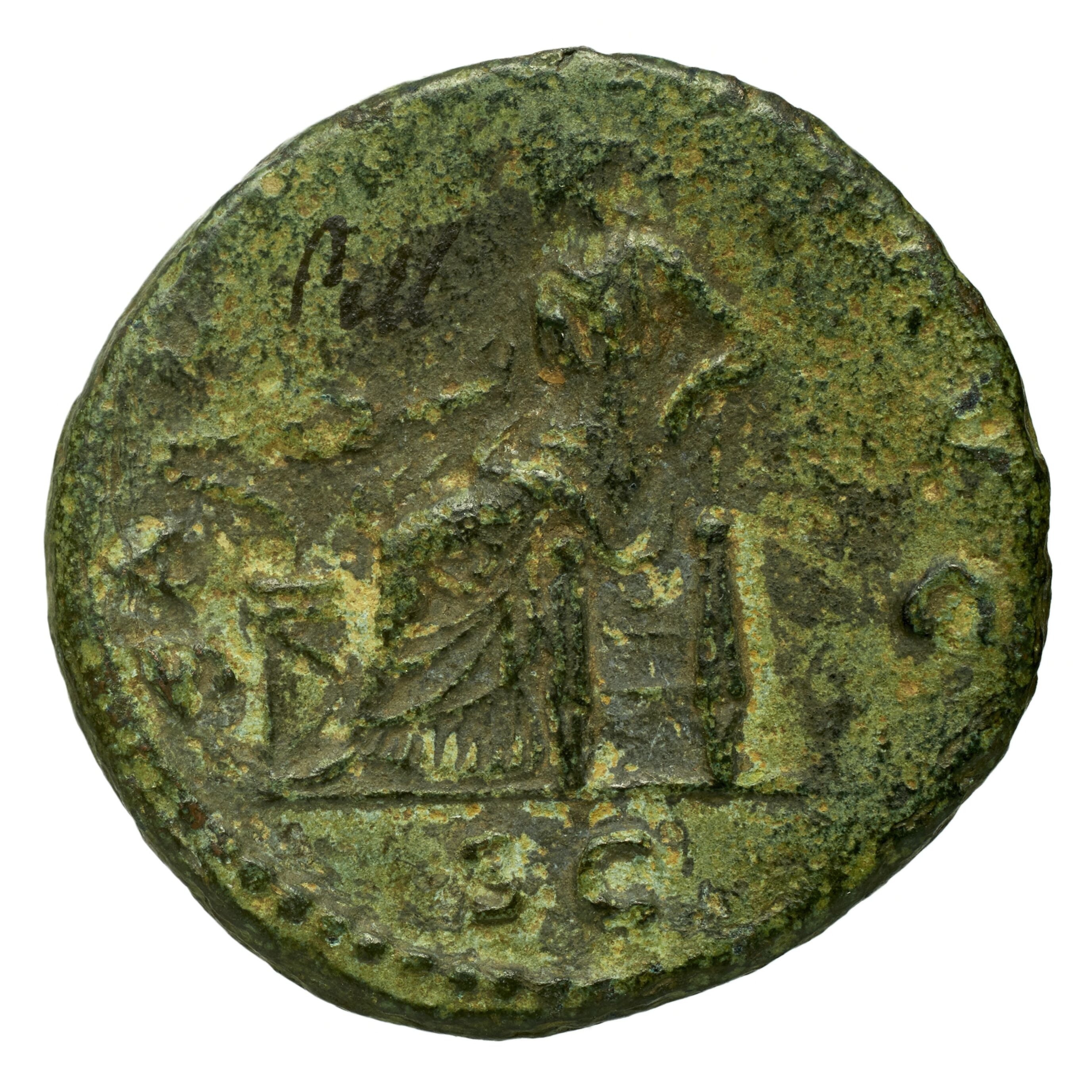 RIC II Trajan 833 Trajan obverse, Head of Divus Titus, laureate, left